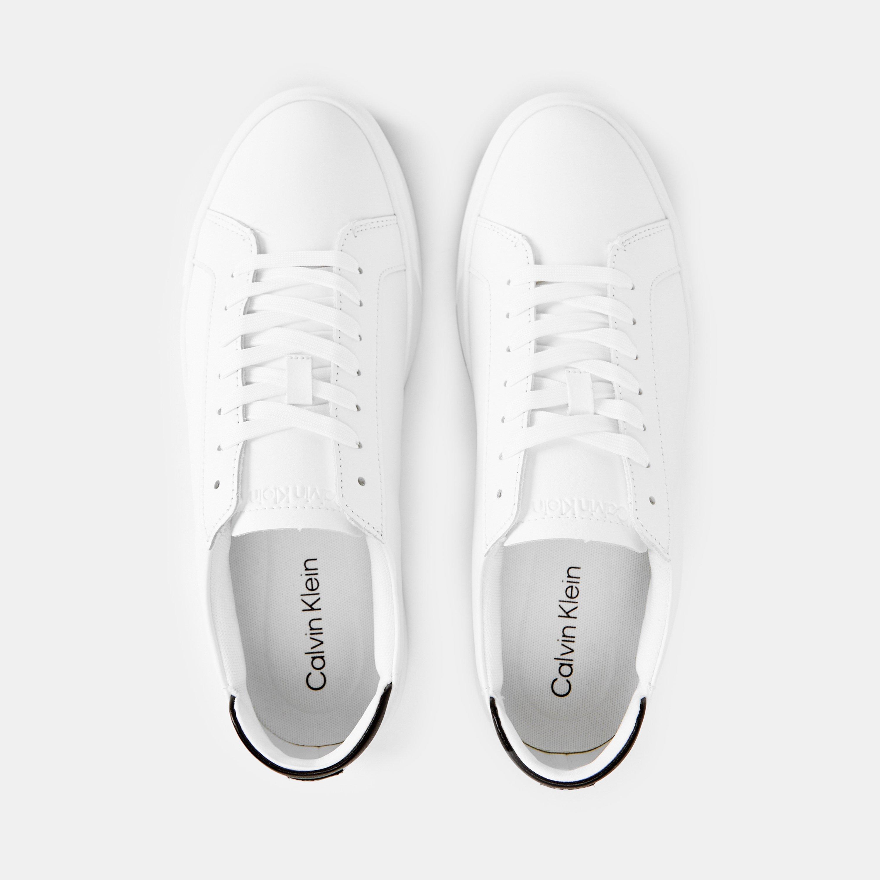 White/Black - Calvin Klein - Men's Basket Cupsole Court Trainers - 4