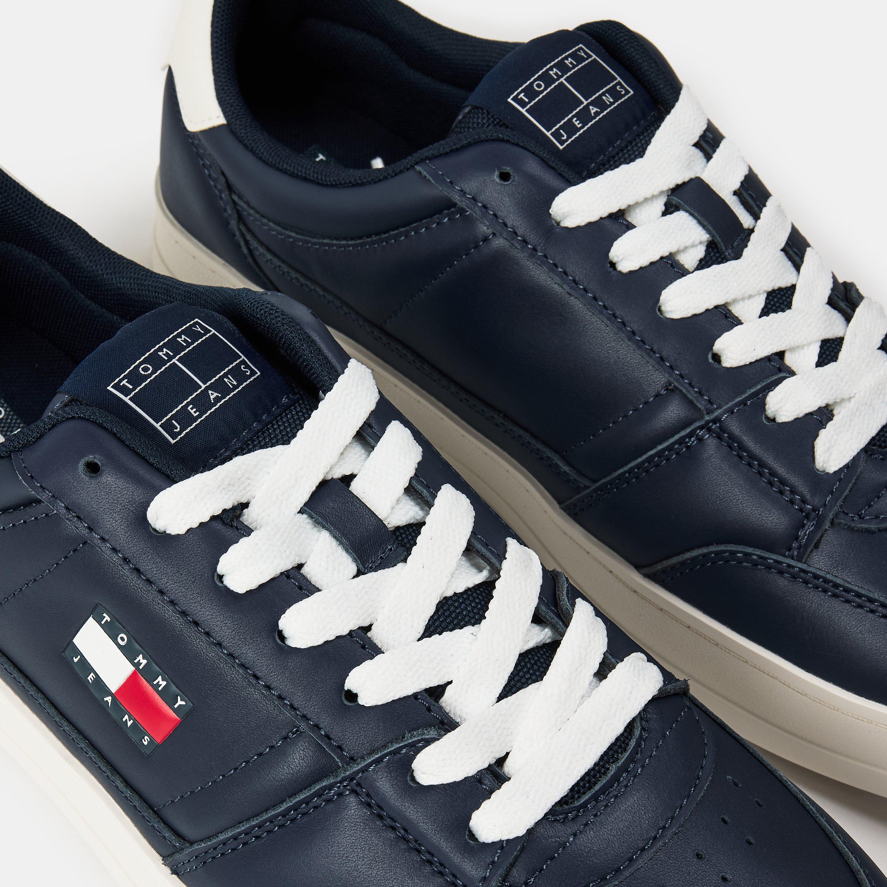 Navy/White - Tommy Jeans - Men's TJ Greenwich Court Trainers - 4