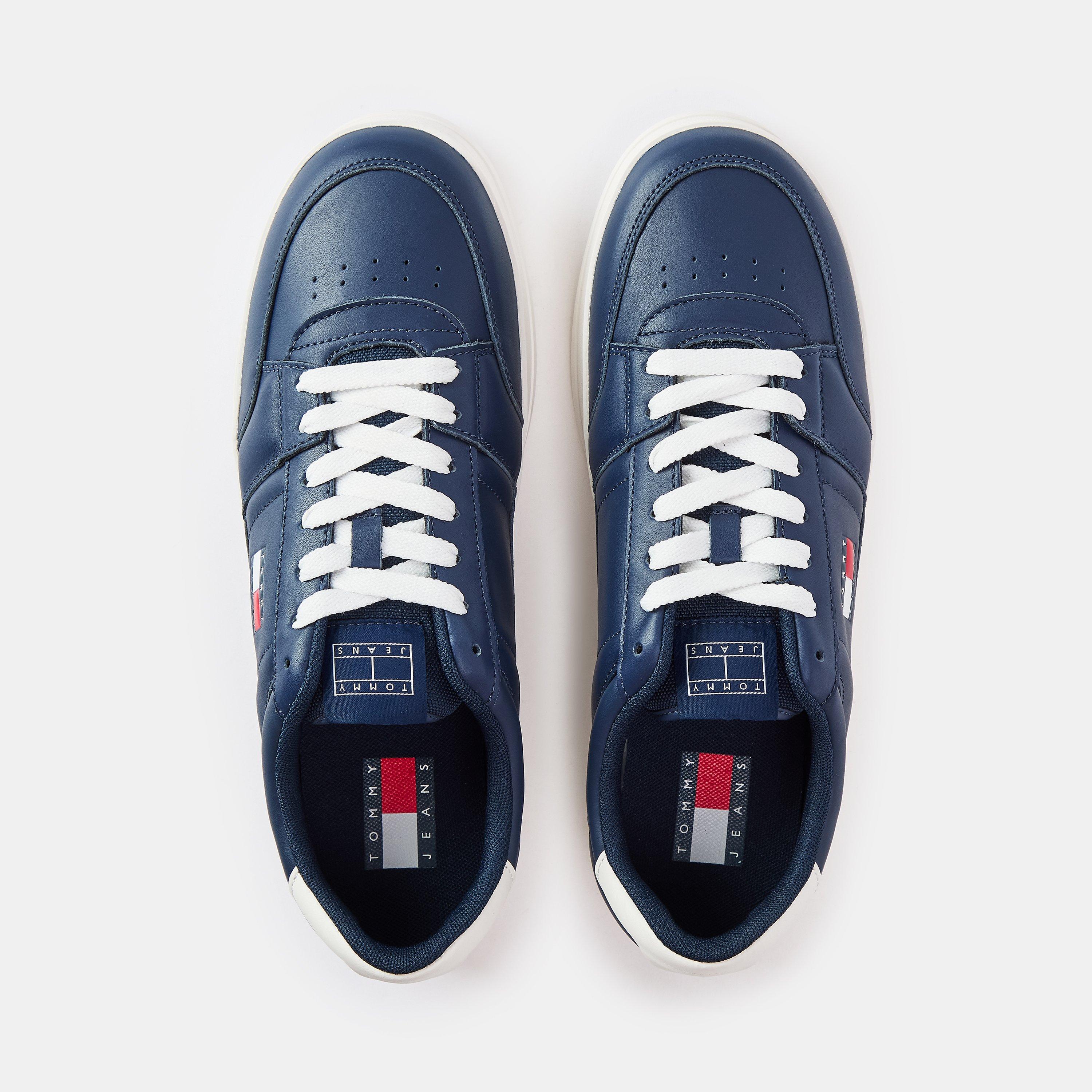 Navy/White - Tommy Jeans - Men's TJ Greenwich Court Trainers - 5