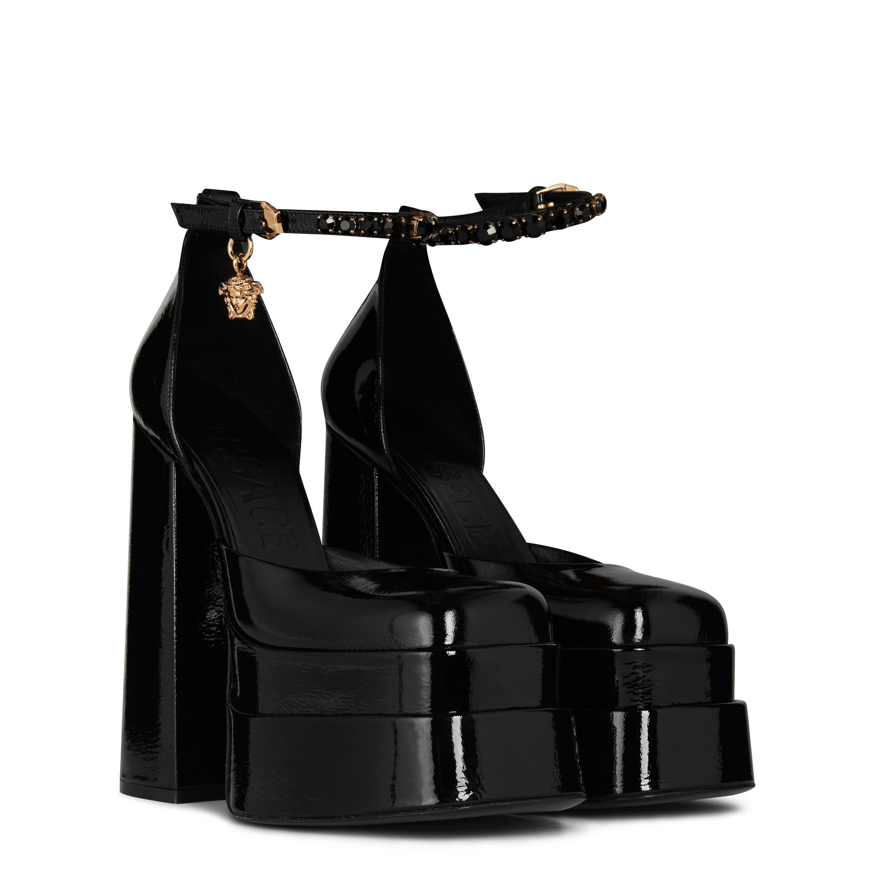 Black 1B00V - Versace - Aevitas Patent Platform Pumps - 4