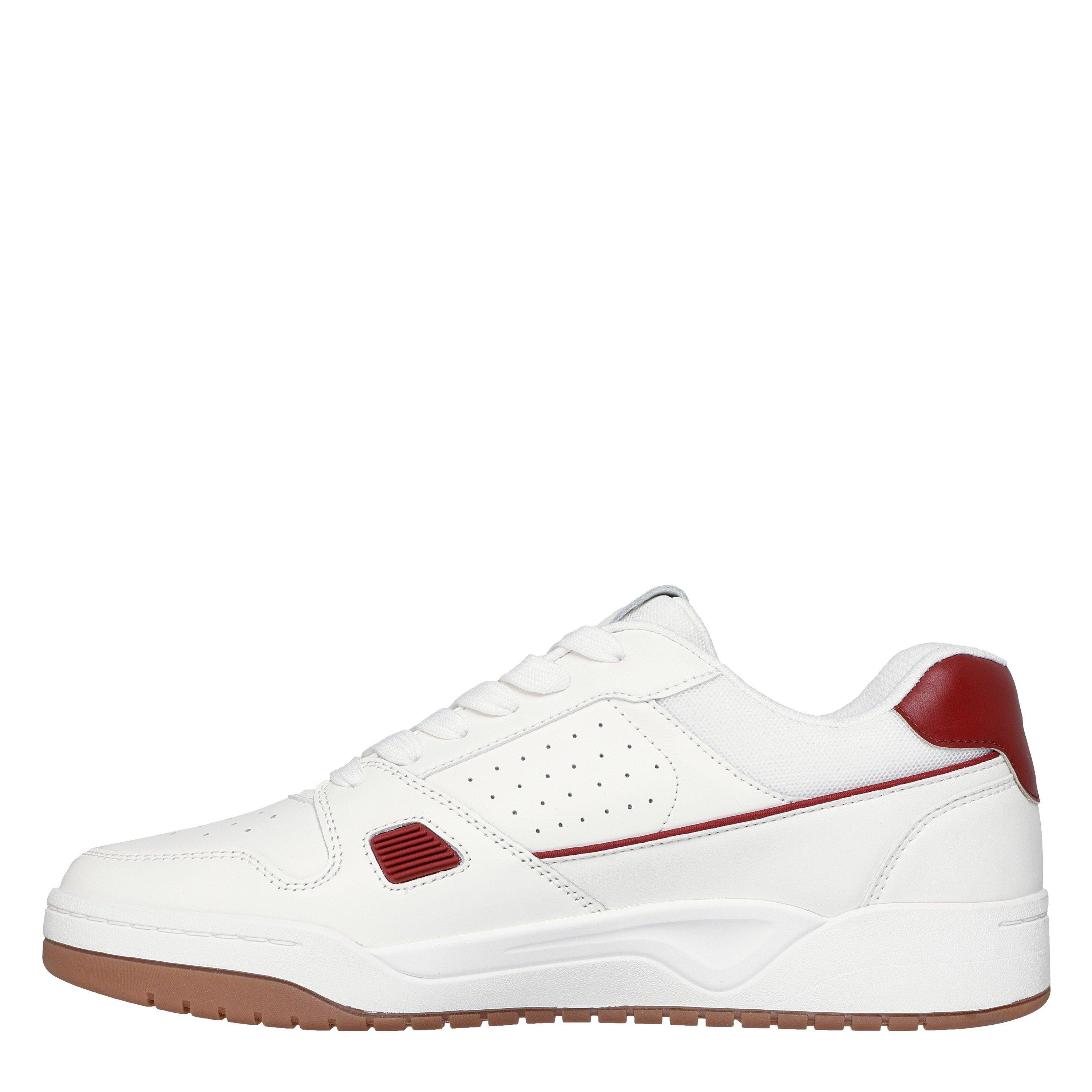 White/Burgundy - Skechers - Men's Harry Kane Collab Leather Low-Top Trainers - 2