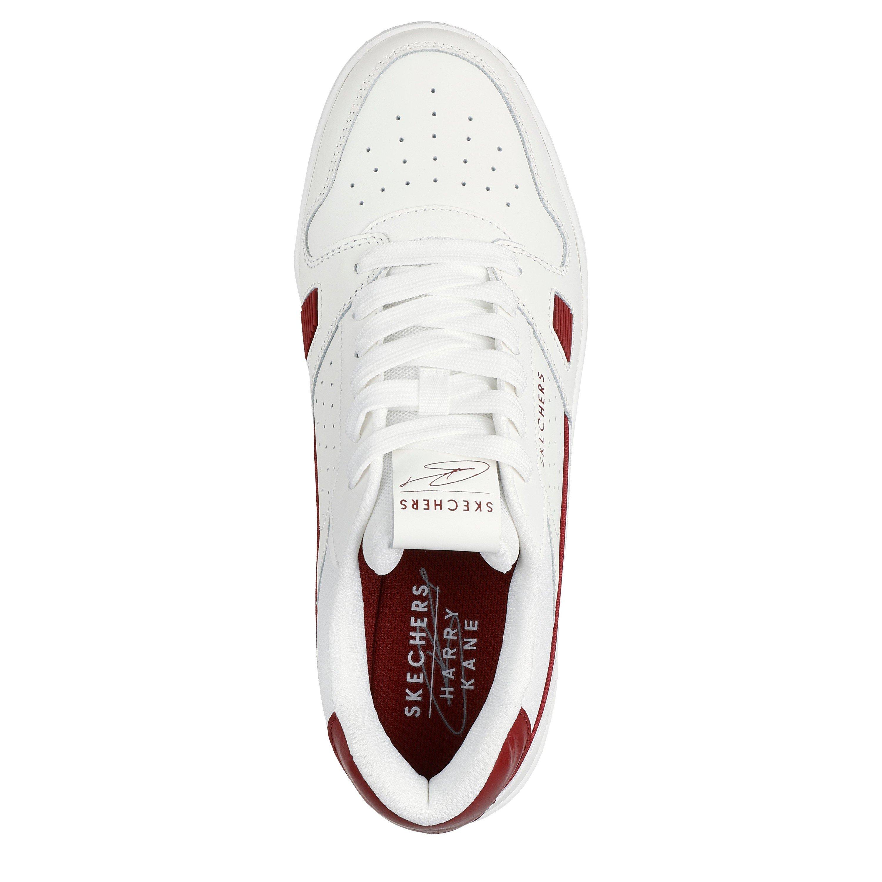 White/Burgundy - Skechers - Men's Harry Kane Collab Leather Low-Top Trainers - 4