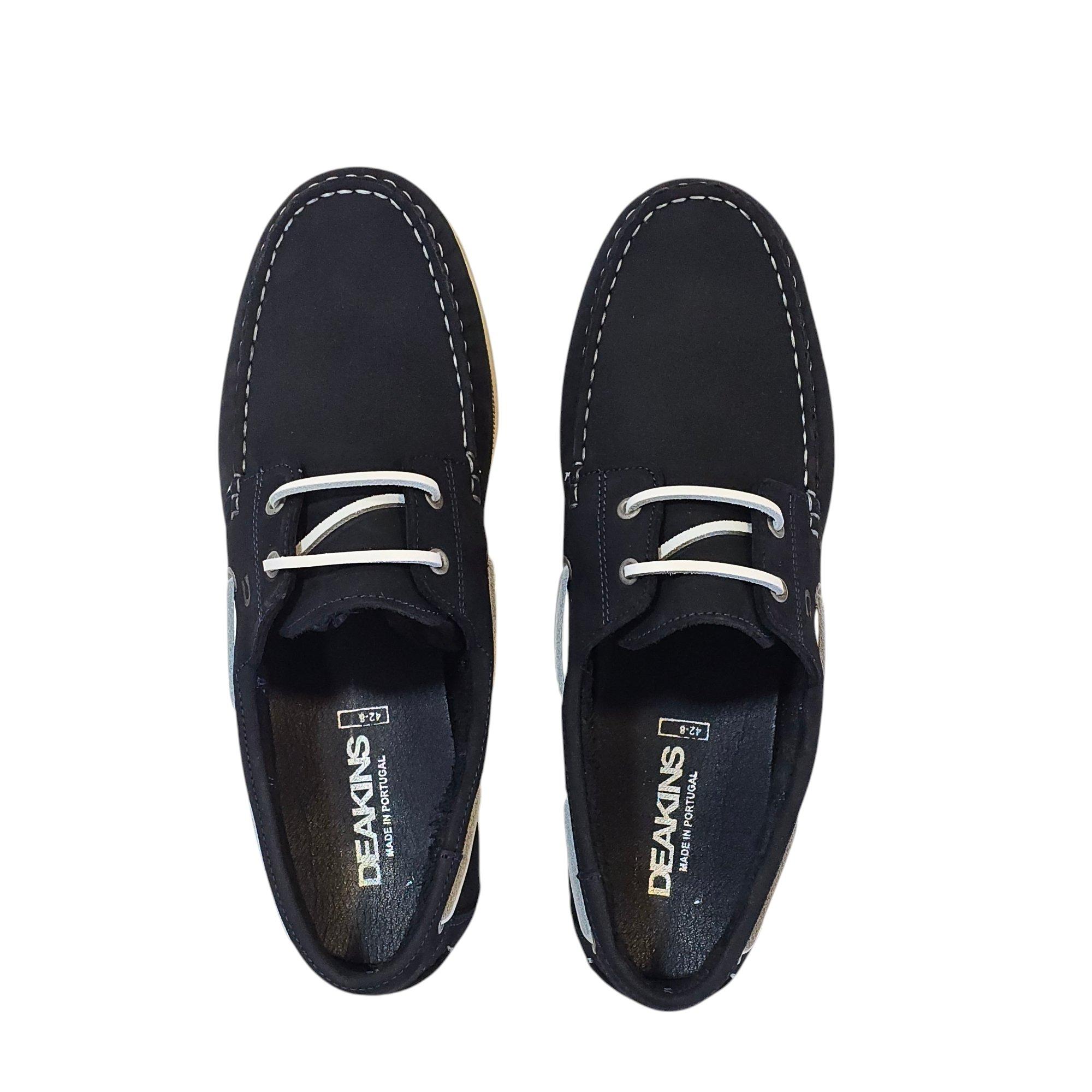 Navy - Deakins - Men's Deaks Monteiro Boat Shoes - 4