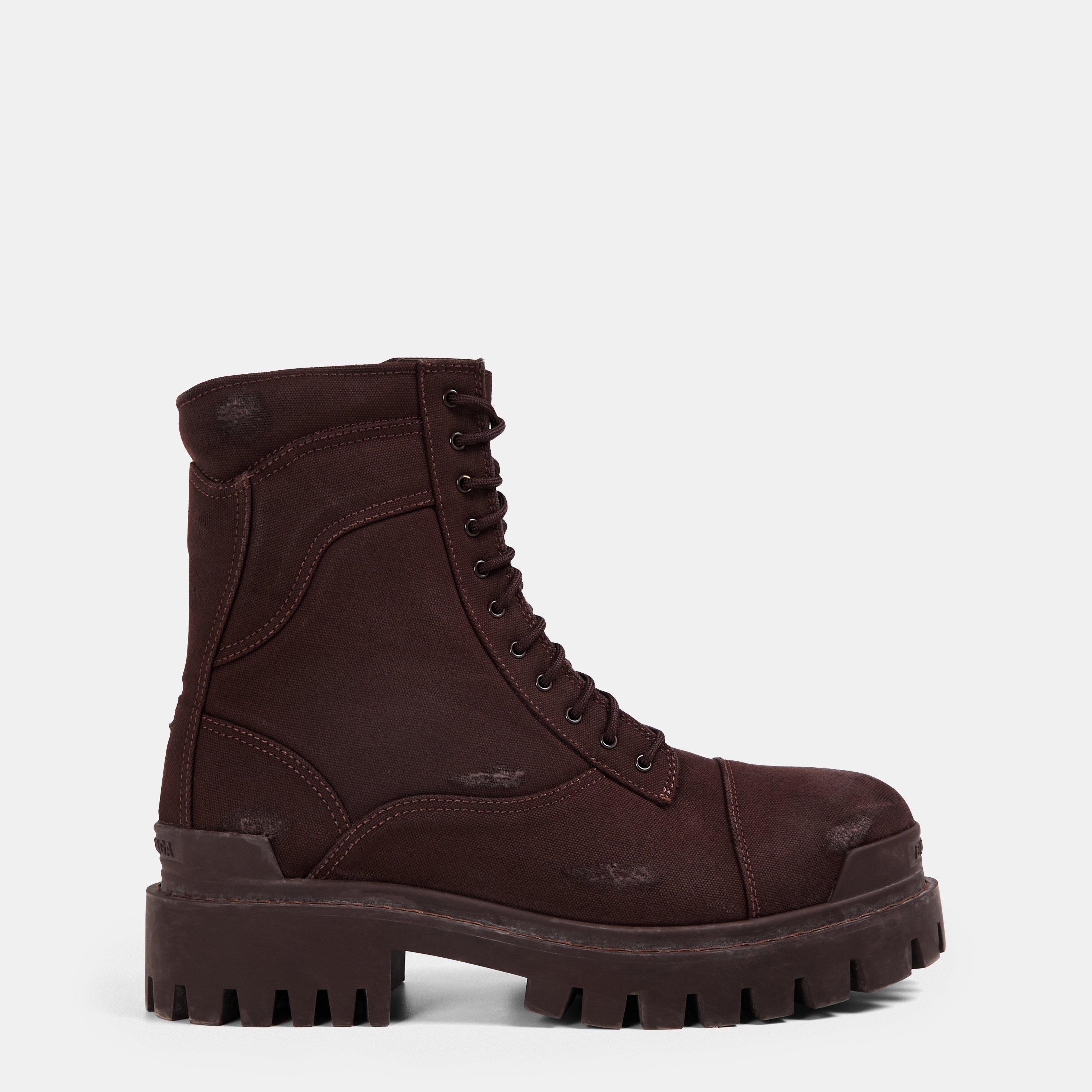 Dark Brown - Balenciaga - Men's Bal Combat Strike Boots - 1