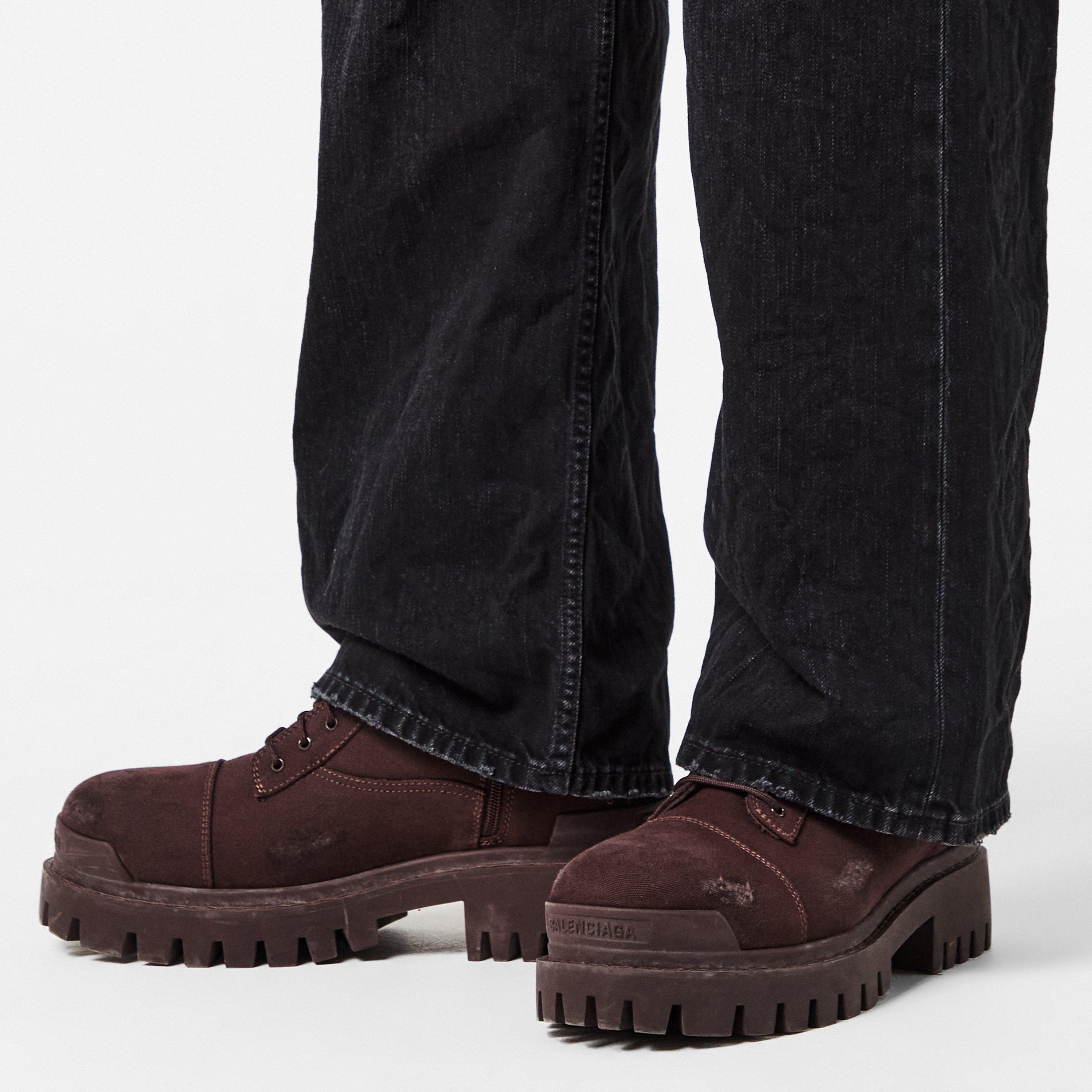 Dark Brown - Balenciaga - Men's Bal Combat Strike Hiker Rugged Boots - 3