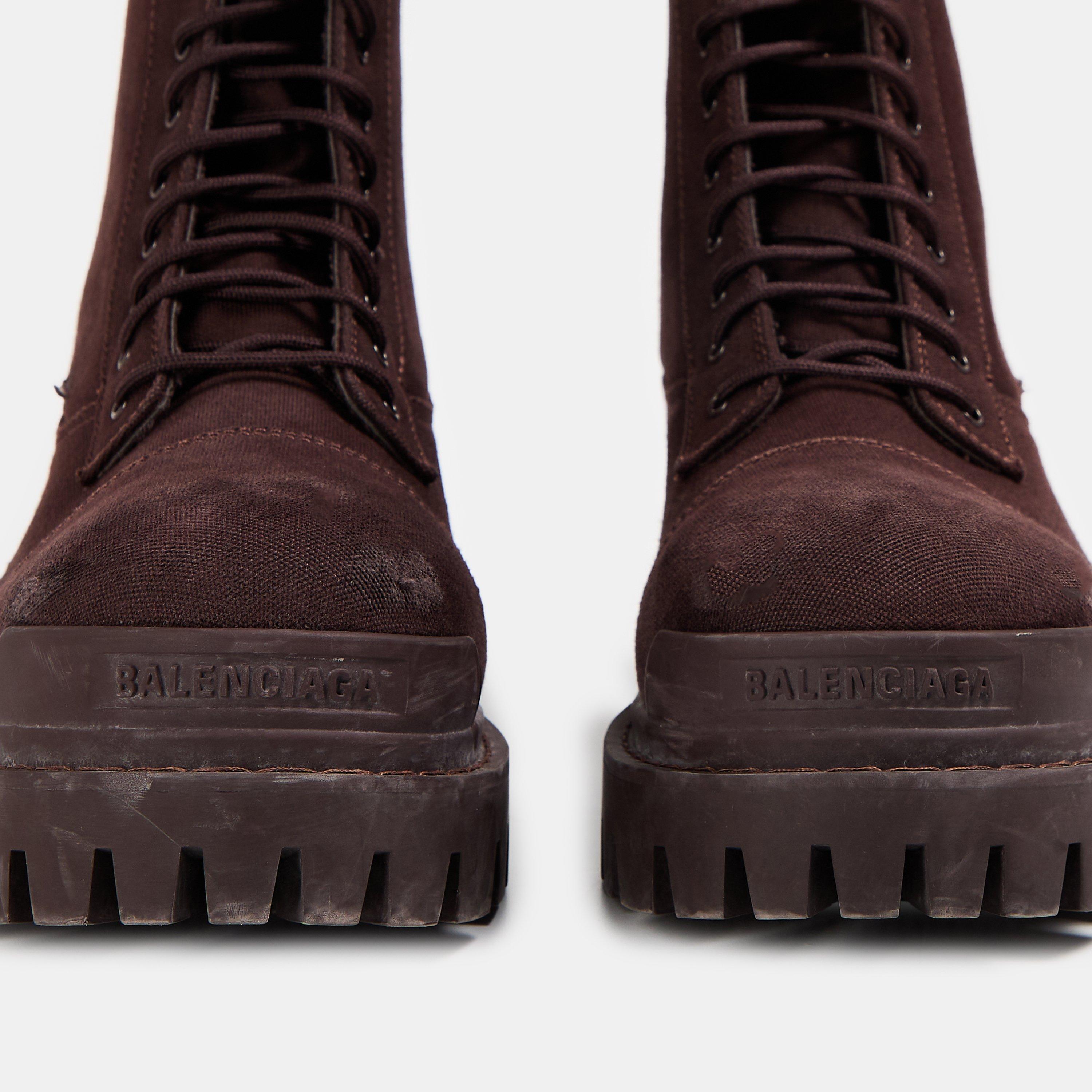 Dark Brown - Balenciaga - Men's Bal Combat Strike Hiker Rugged Boots - 4