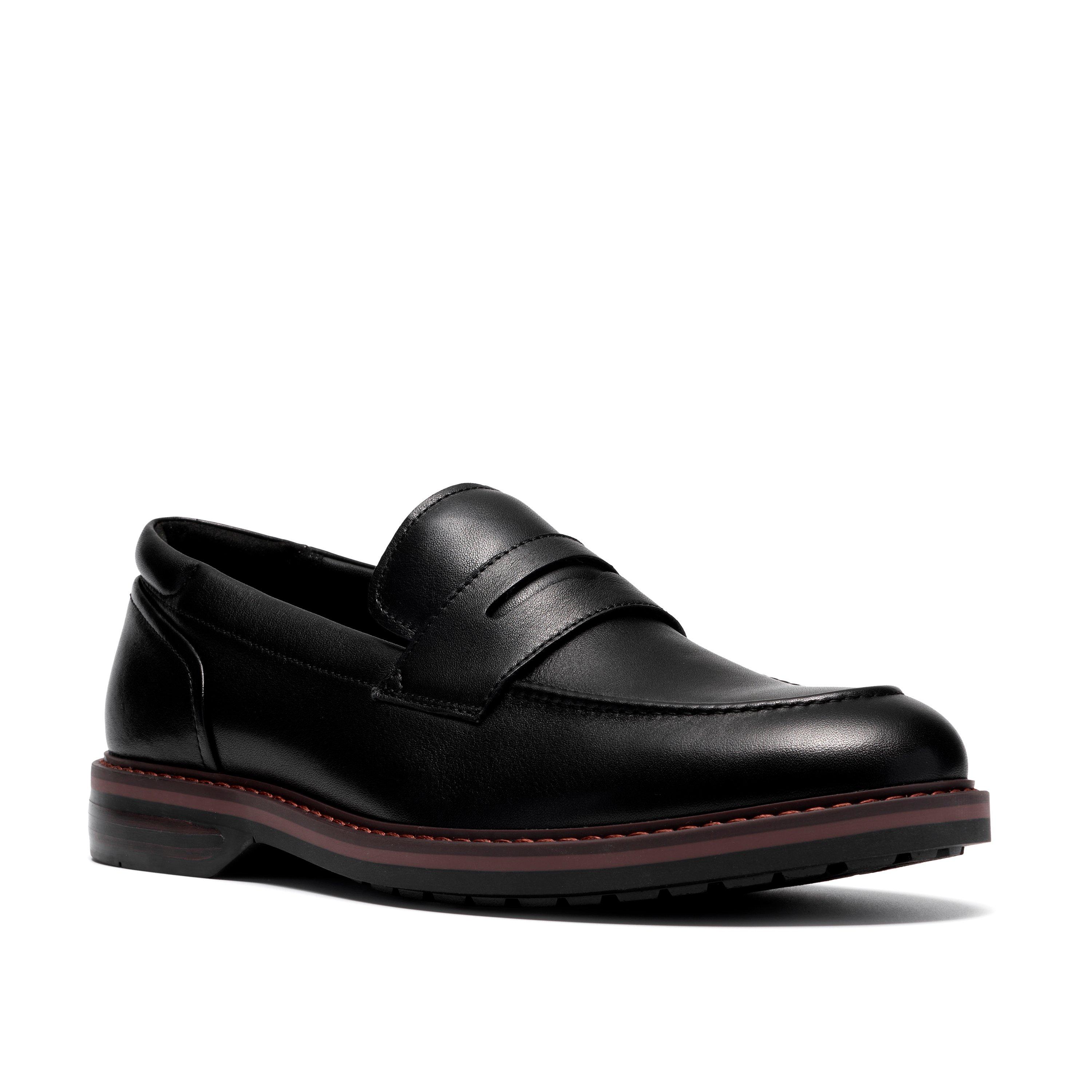 Sort Læder - Clarks - Men's Aldwin Step Leather Loafers - 4