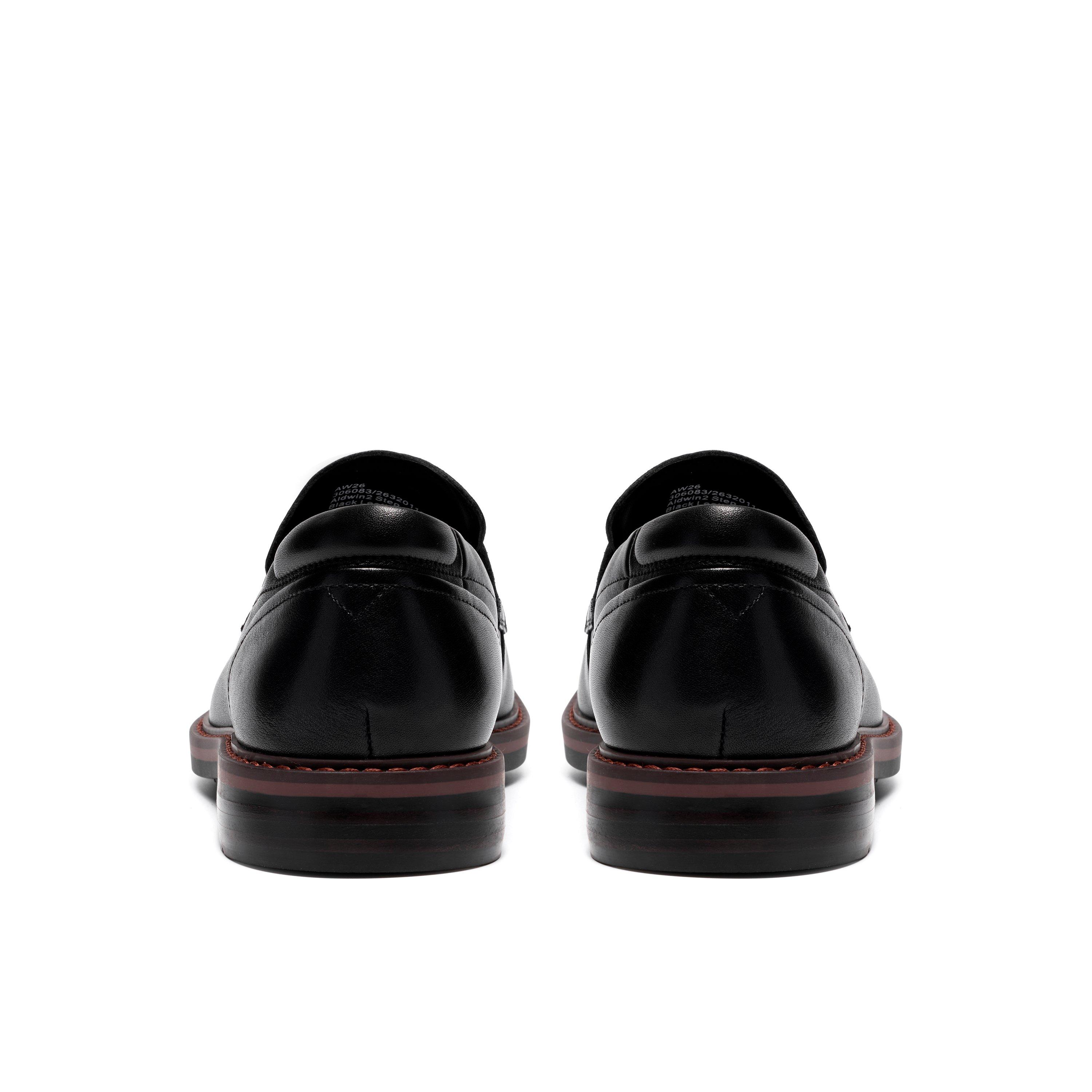 Sort Læder - Clarks - Men's Aldwin Step Leather Loafers - 5