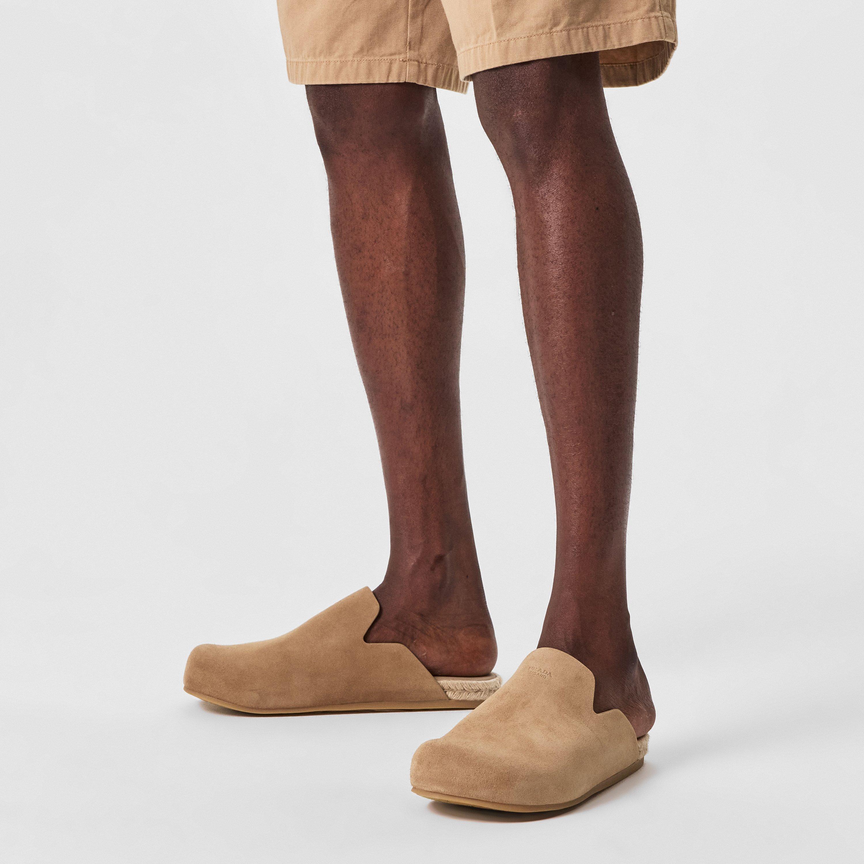 Ecru - Prada - Men's Interlock Flat Mule - 3