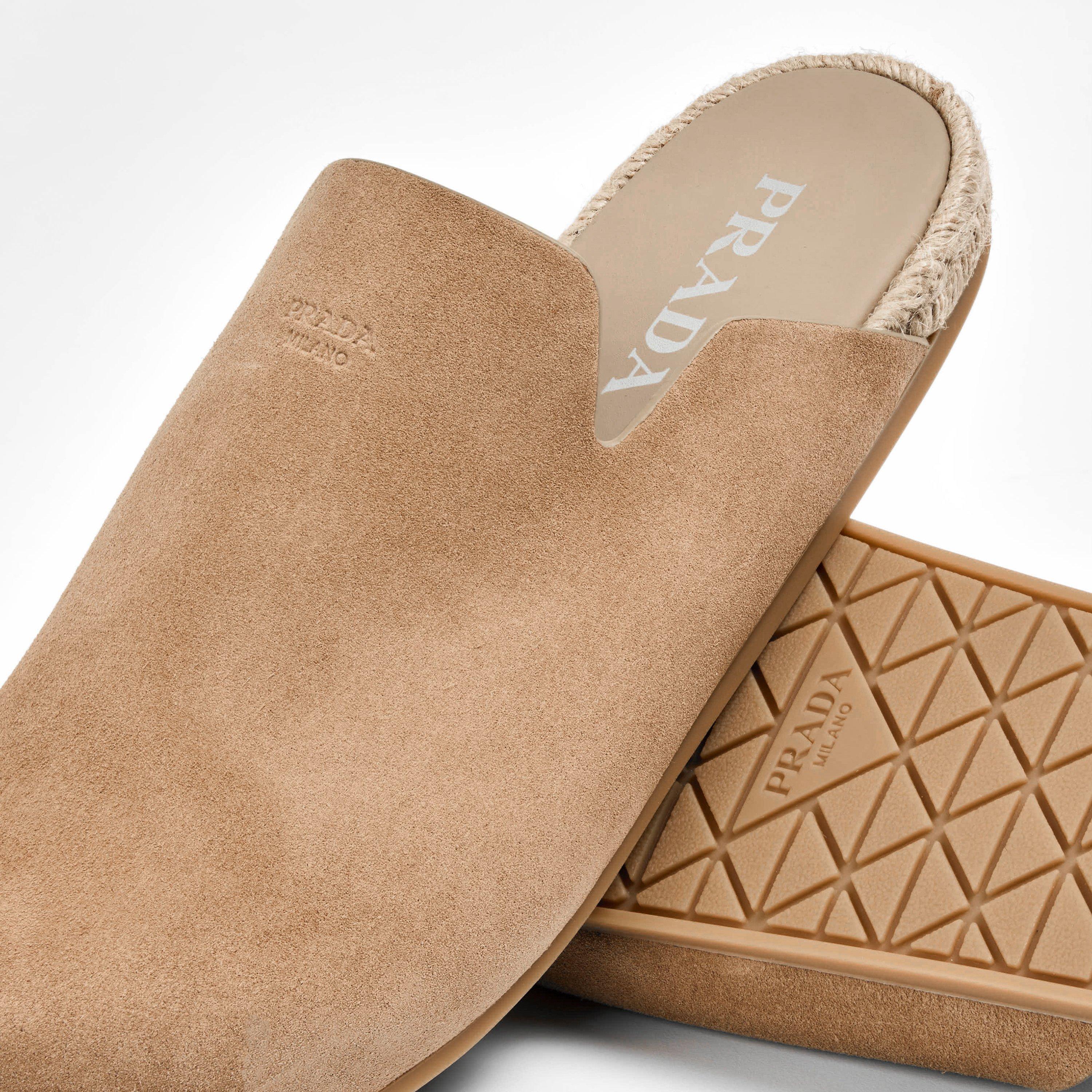Ecru - Prada - Men's Interlock Flat Mule - 4