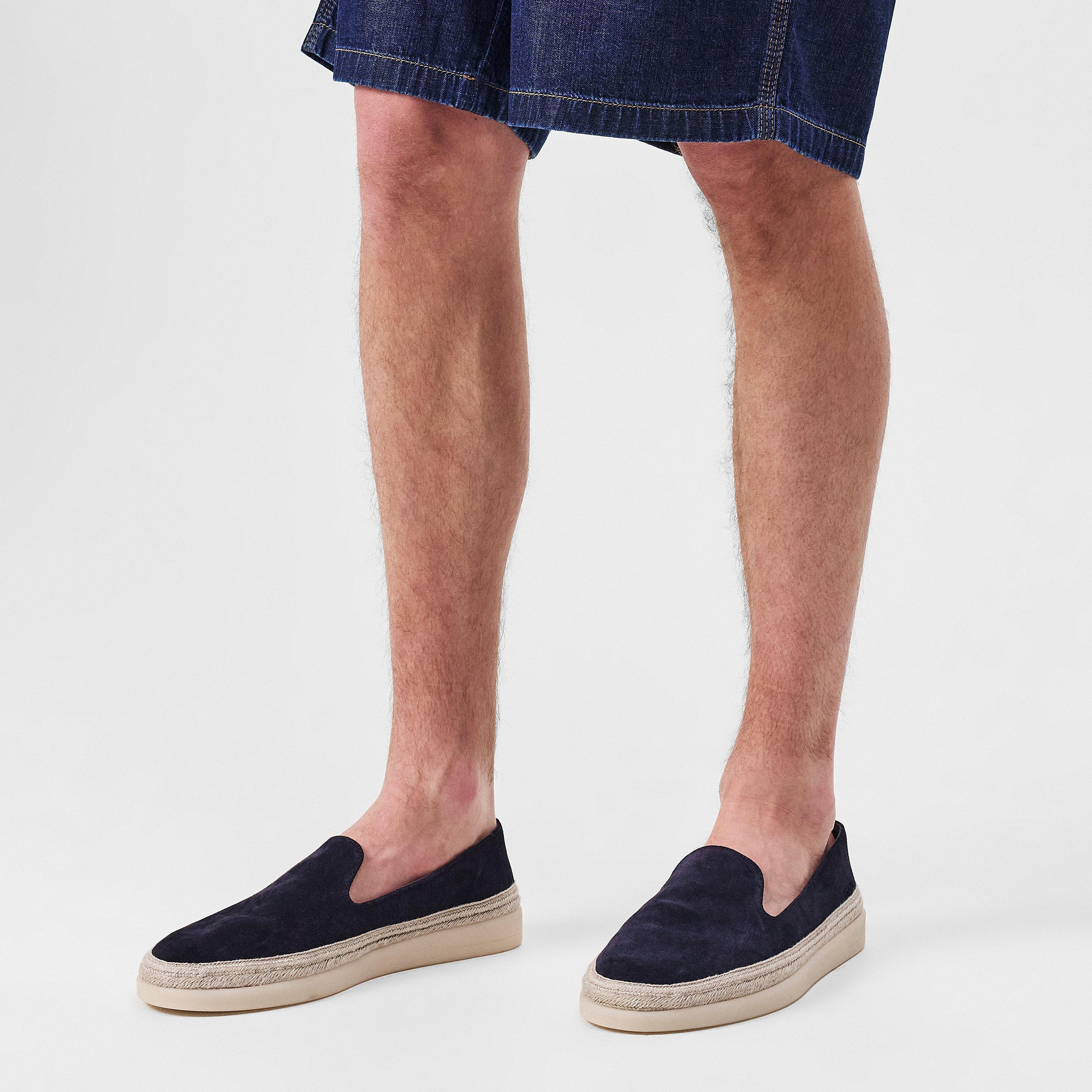 Navy - Prada - Suede Loafers - 3