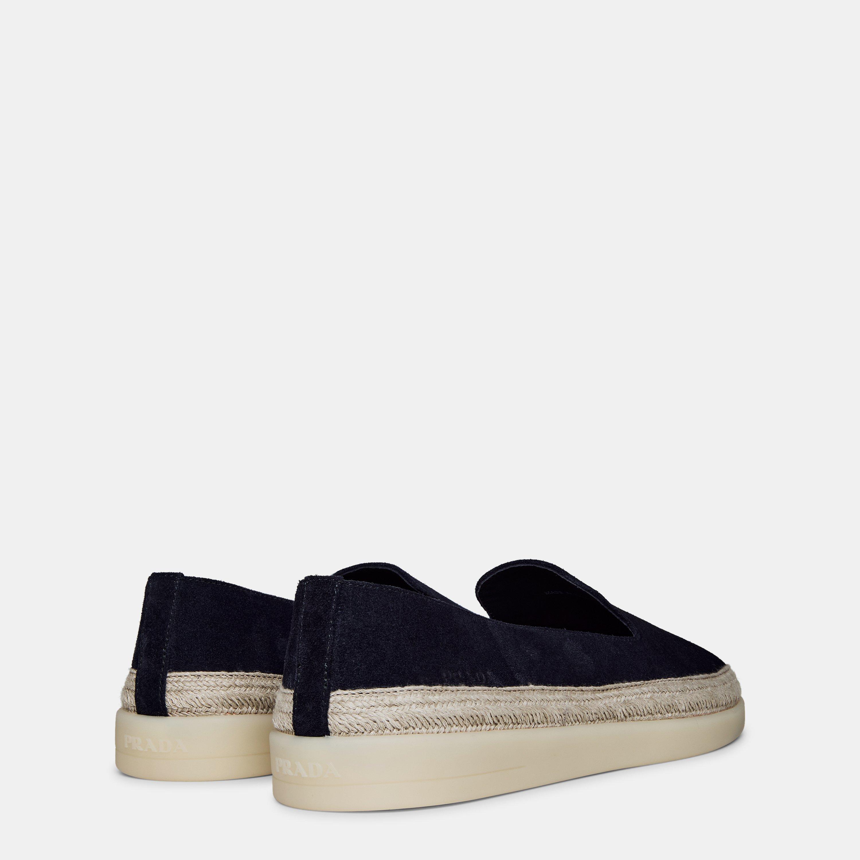 Navy - Prada - Suede Loafers - 5