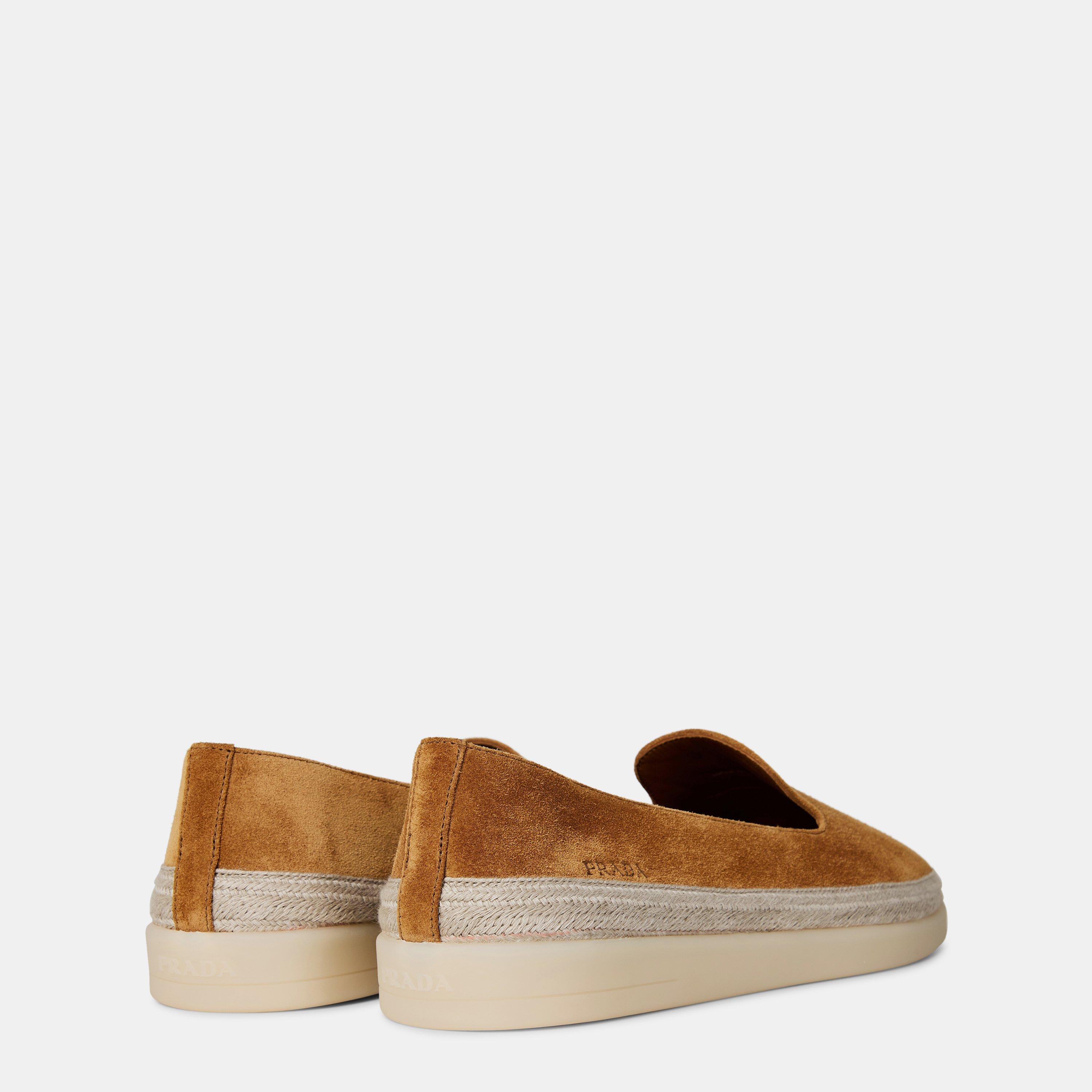 Brown - Prada - Men's Suede Loafers - 5