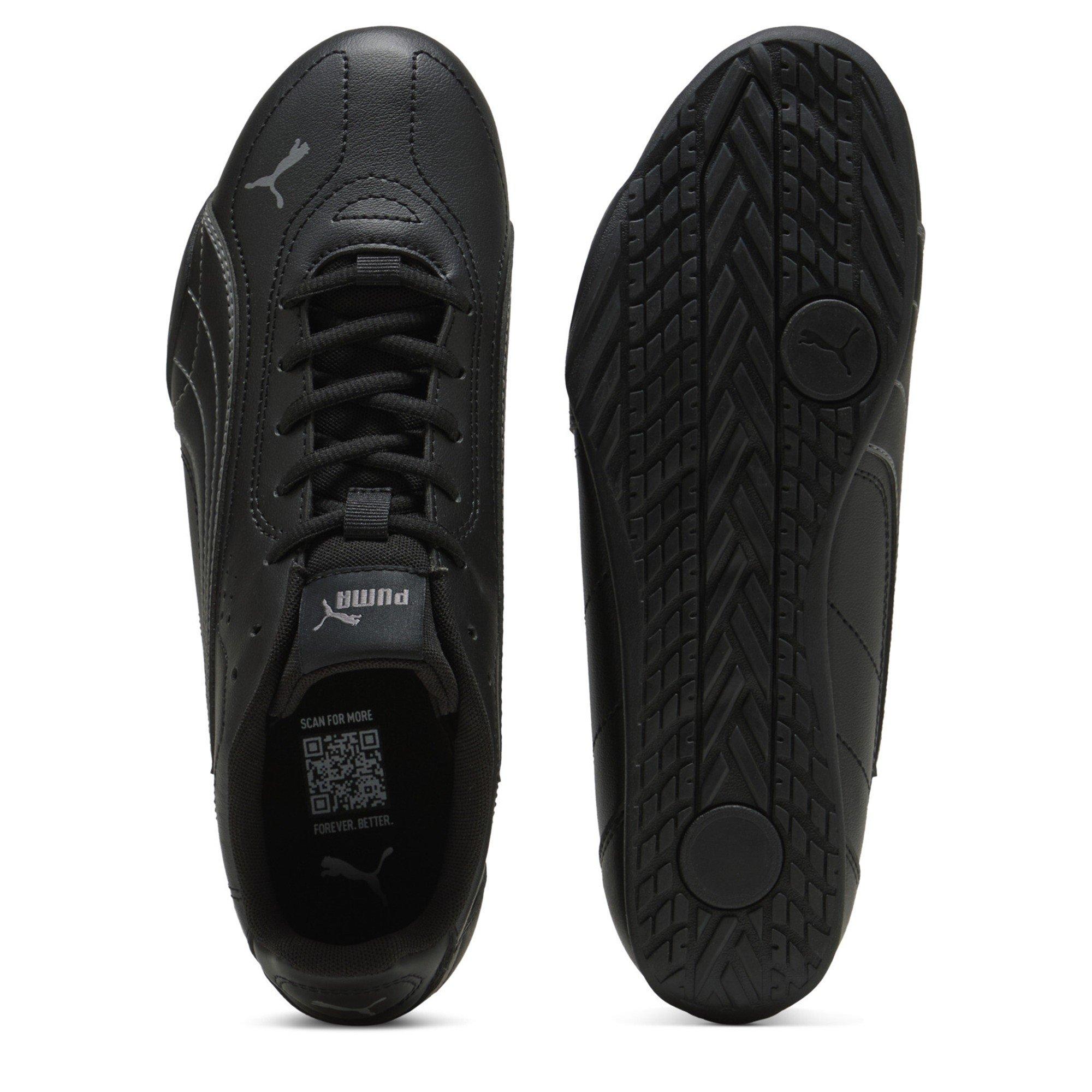 Black/Dk Gray - Puma - Men's Catch Leather Low-Top Trainers - 3