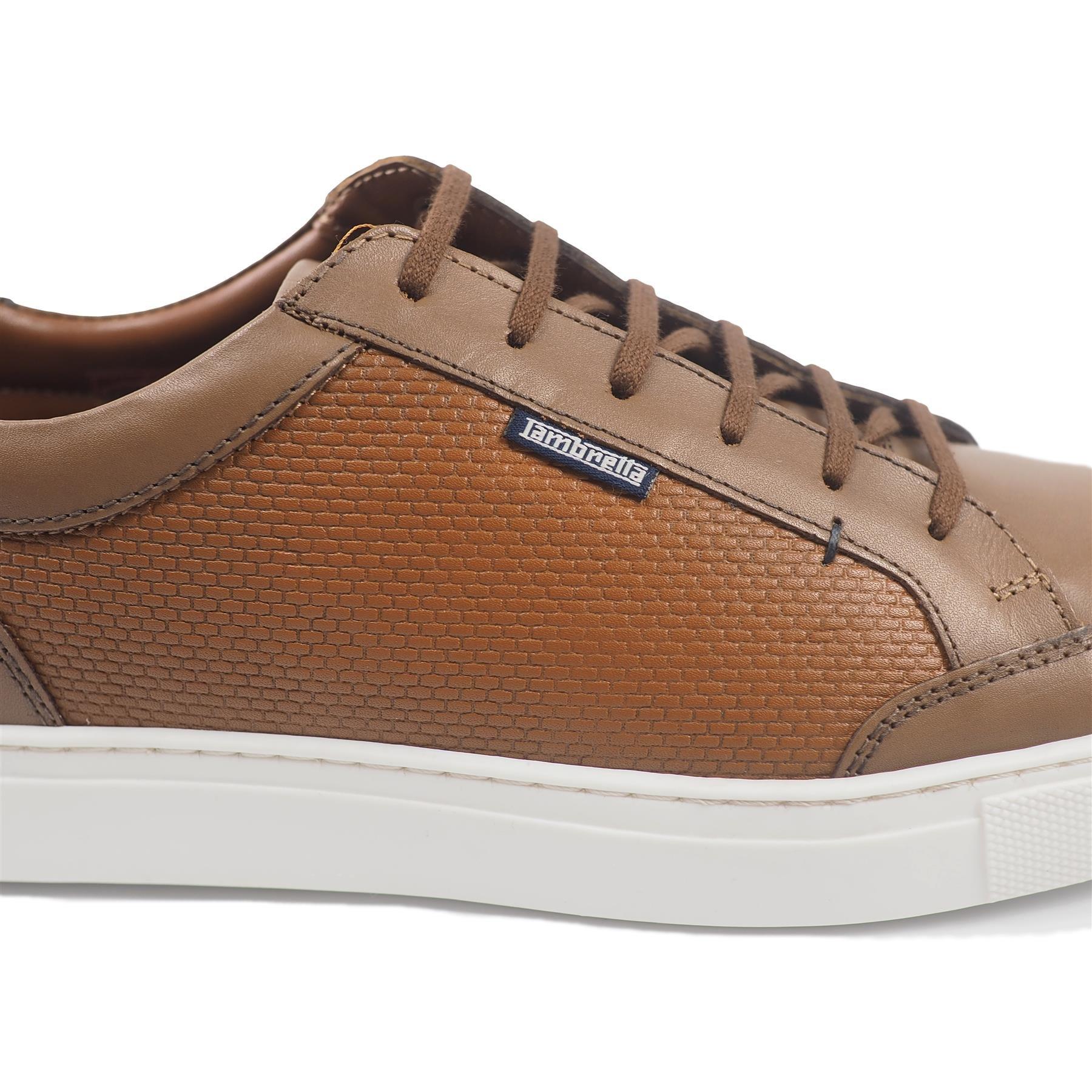 Tan - Lambretta - Men's Percy Court Trainers - 3