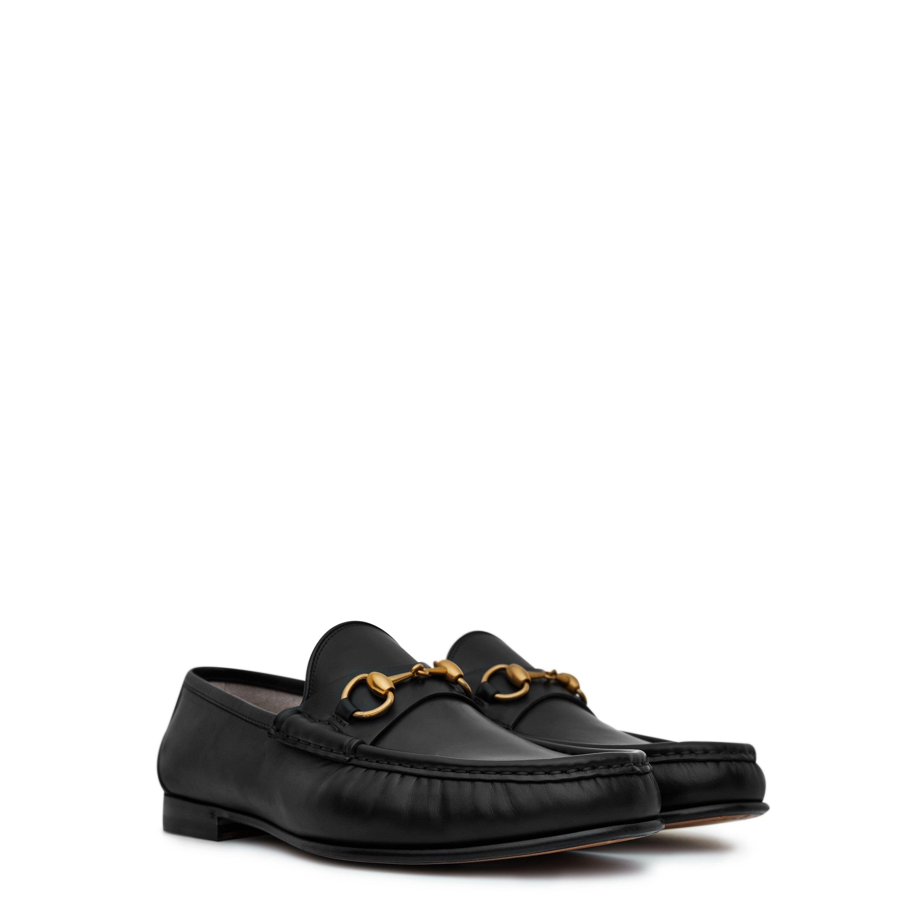 Black - Gucci - Men's Horsebit Leather Roos Loafers - 4