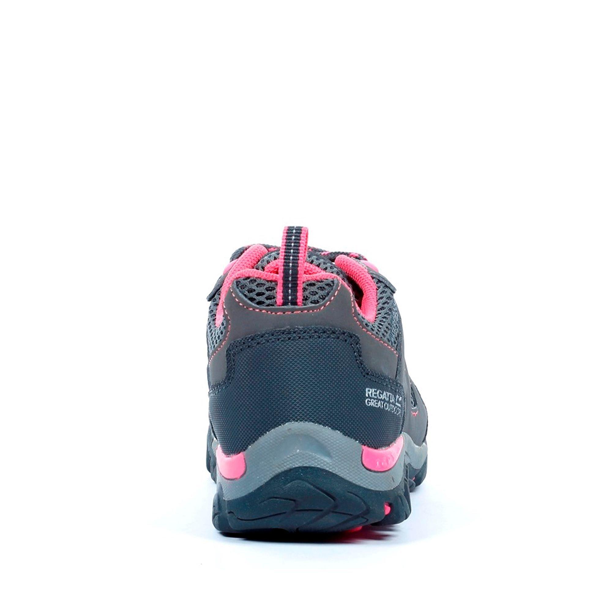 Steel/Tulip - Regatta - Kids Holcombe Waterproof Low Walking Shoes - 12