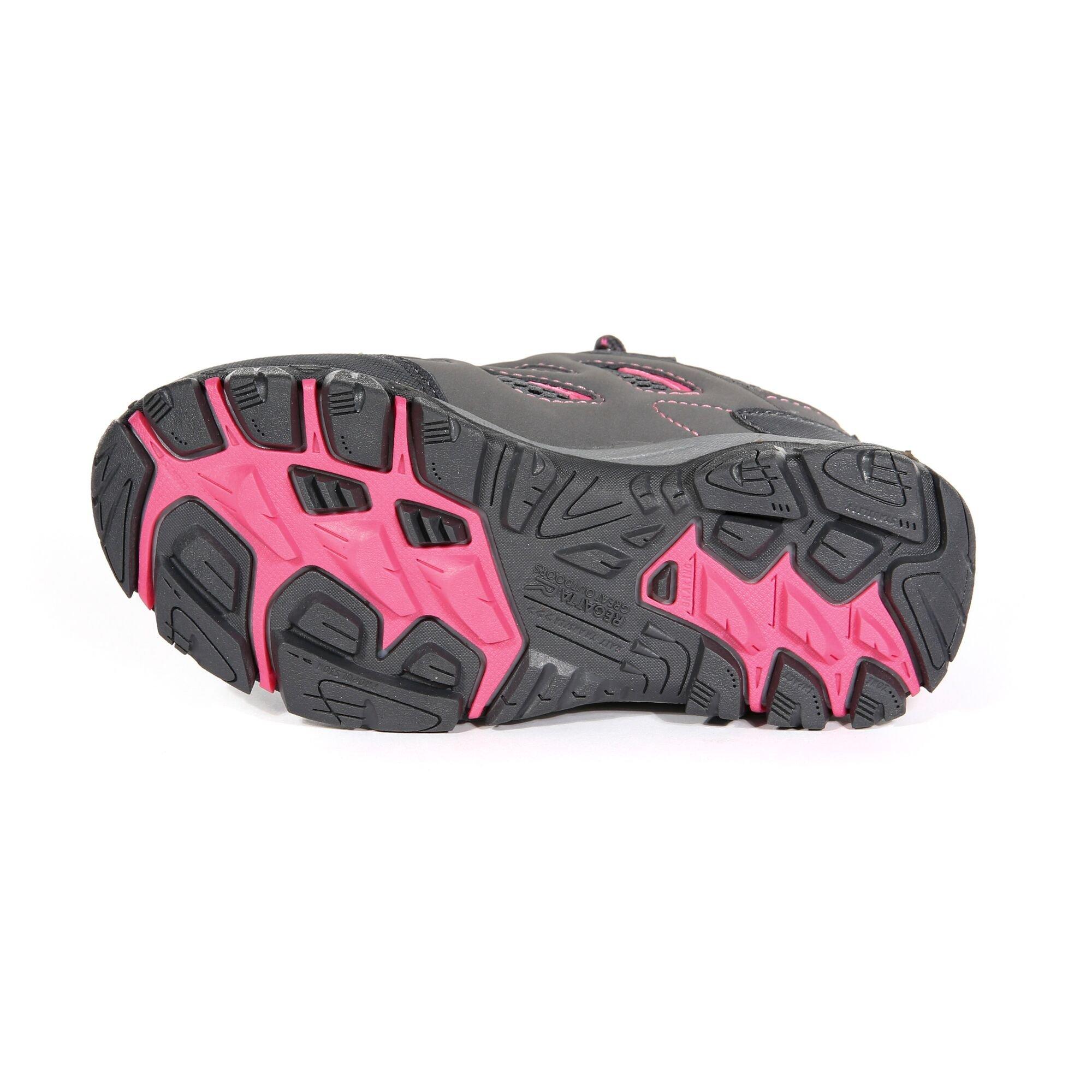 Steel/Tulip - Regatta - Kids Holcombe Waterproof Low Walking Shoes - 5