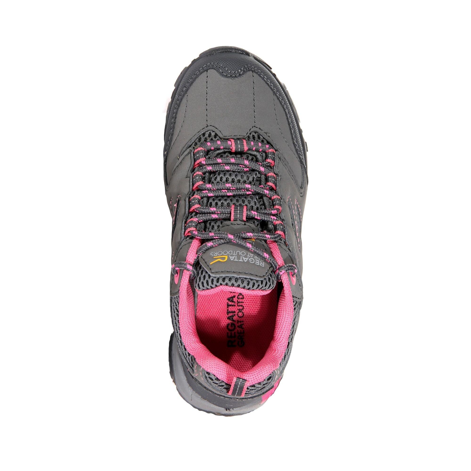 Steel/Tulip - Regatta - Kids Holcombe Waterproof Low Walking Shoes - 6