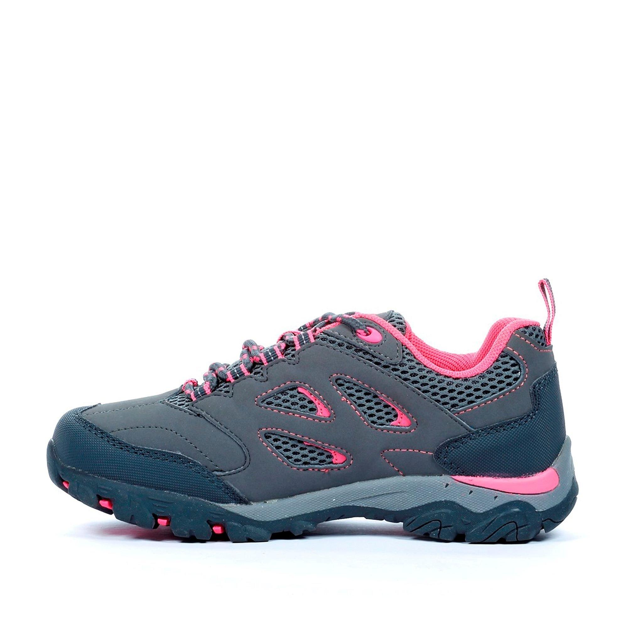 Steel/Tulip - Regatta - Kids Holcombe Waterproof Low Walking Shoes - 8