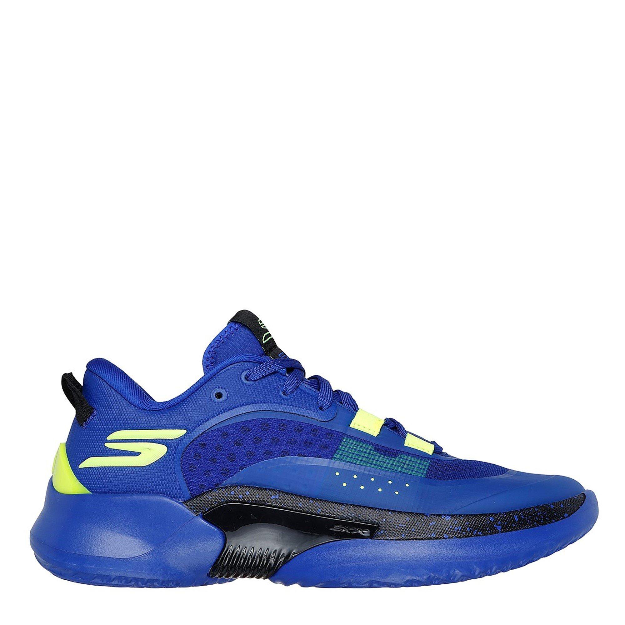 Blue/Black - Skechers - Resagrip Basketball Trainers Mens - 3
