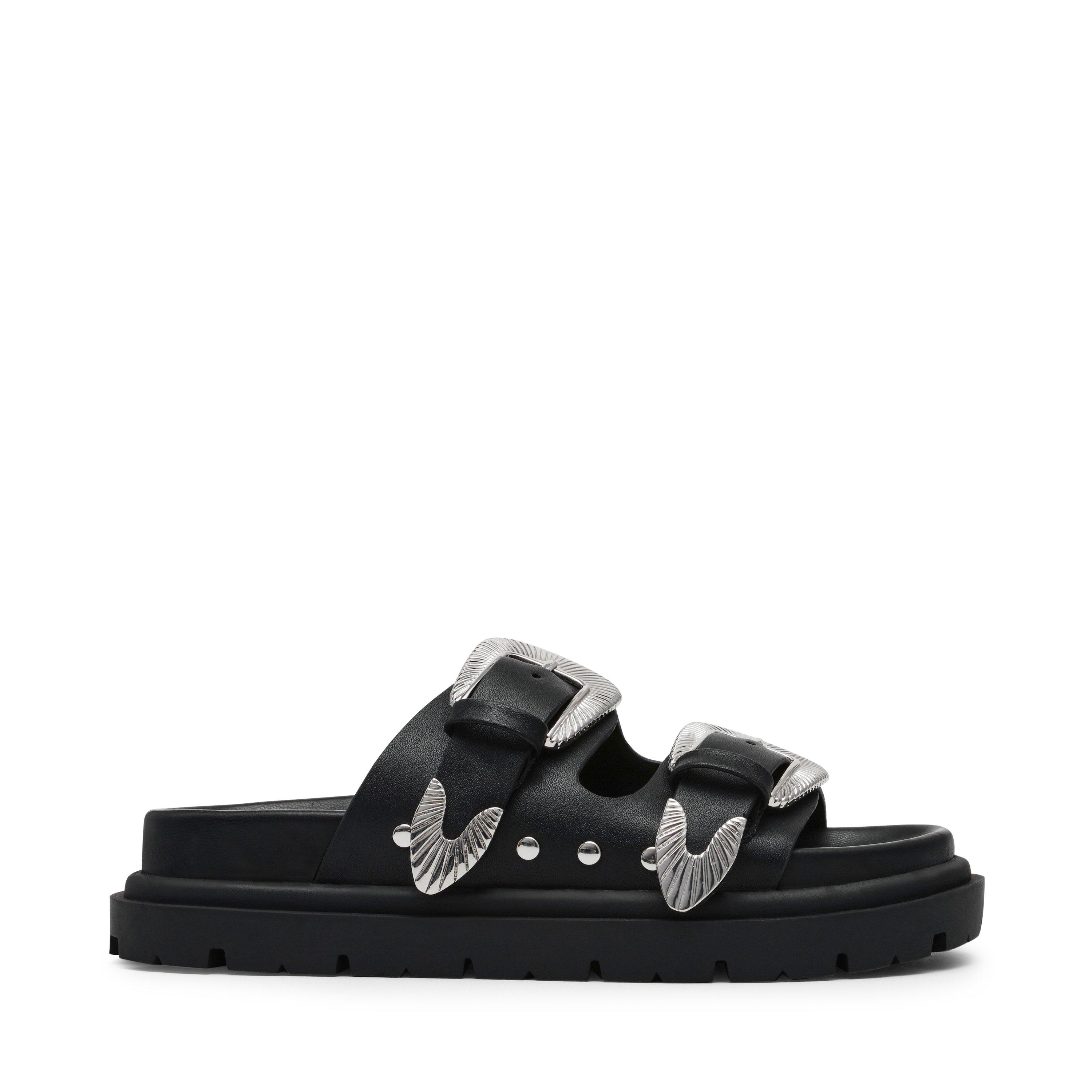 Black - Steve Madden - Women's Outcast Adjustable Lightweight Flatform Sandals - 1