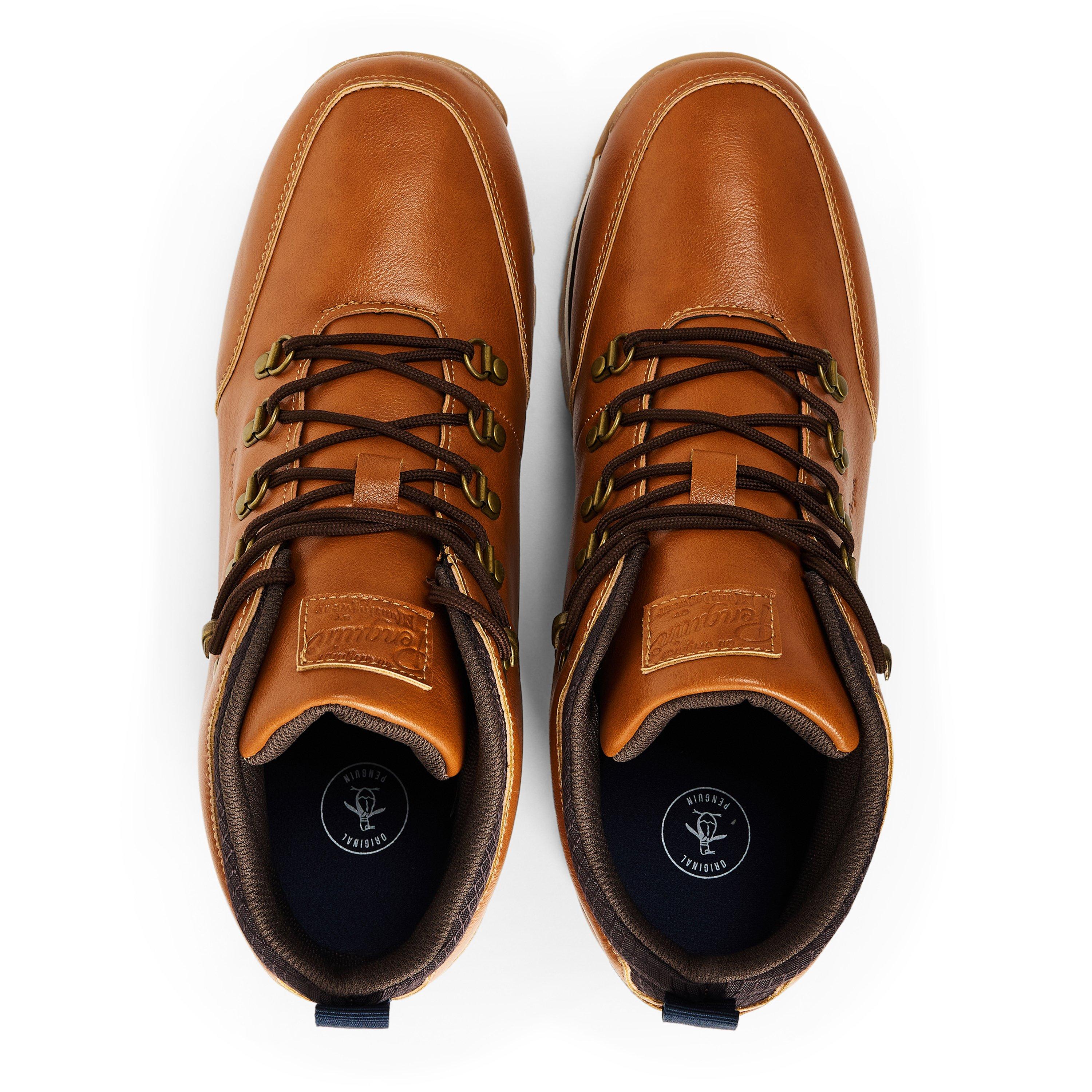 Brown - Original Penguin - Men's Ember Hiker Rugged Boots - 4