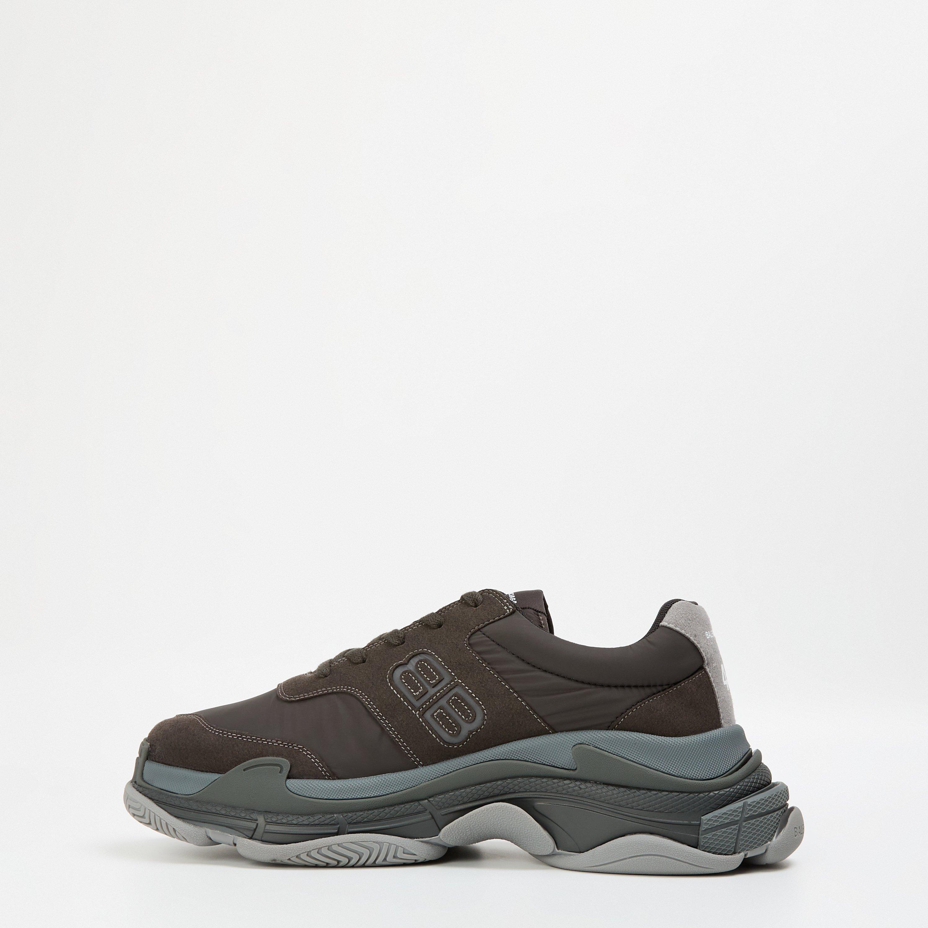 Grey/Dark Grey - Balenciaga - Triple S Panelled Sneakers - 2