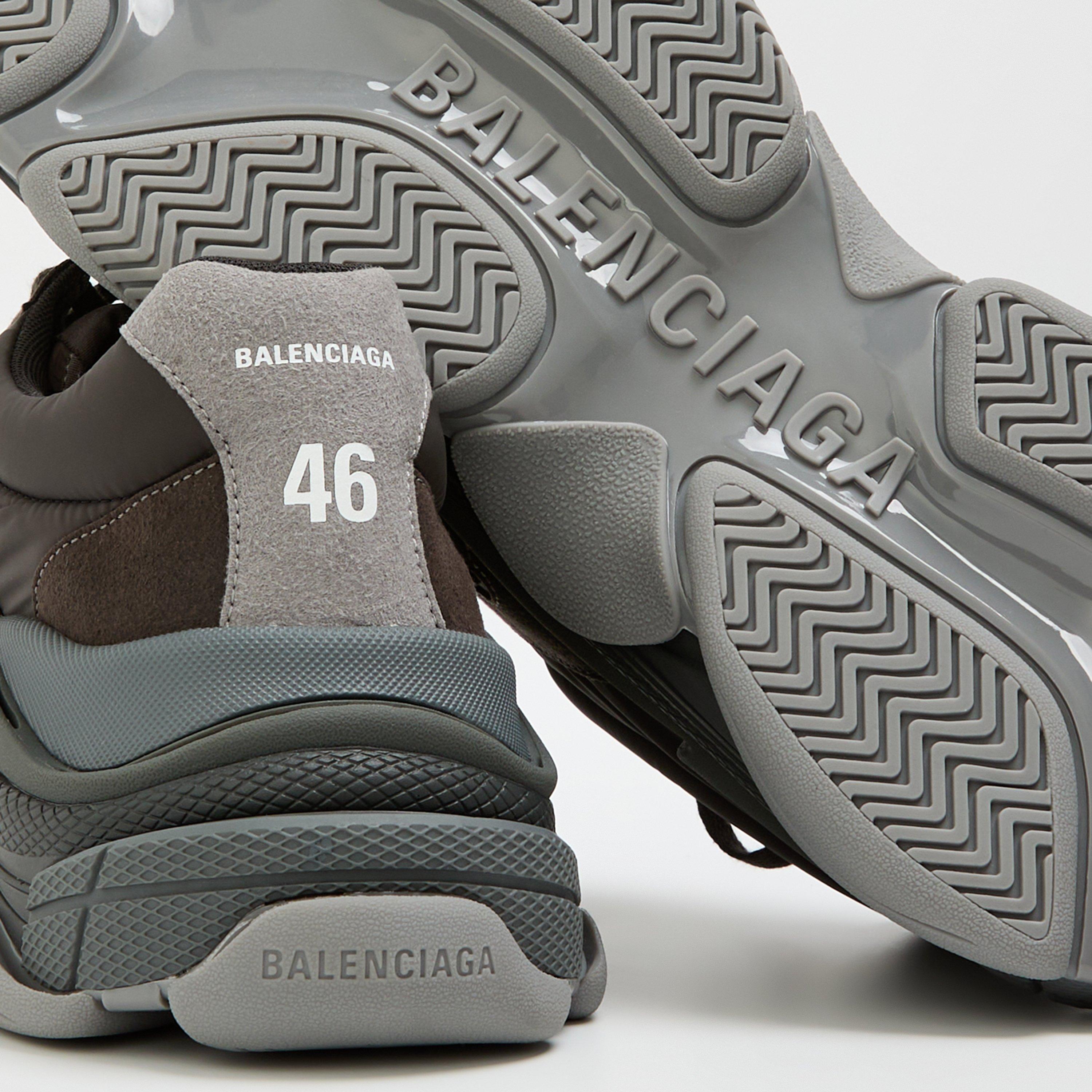 Grey/Dark Grey - Balenciaga - Triple S Panelled Sneakers - 3