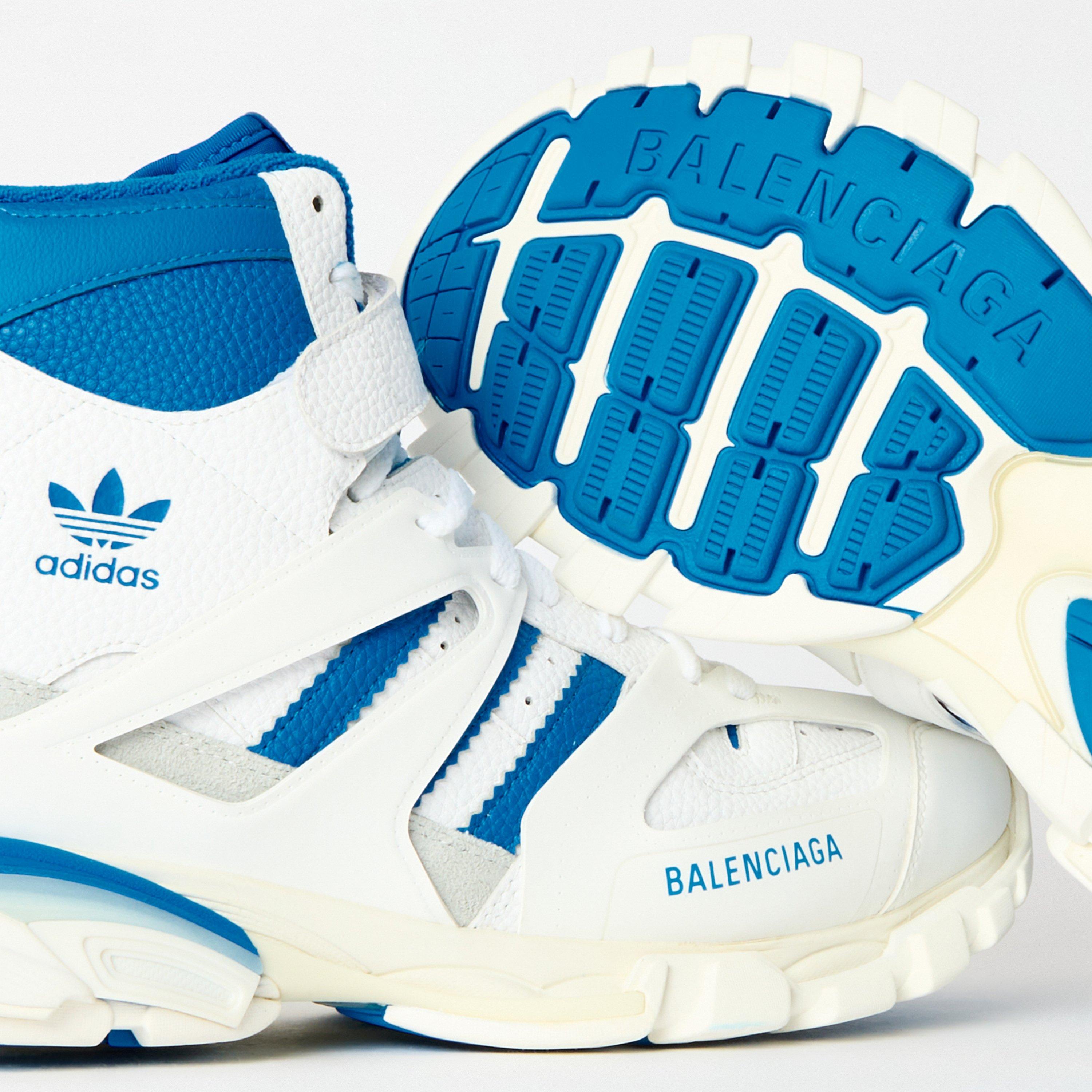 White/Blue - Balenciaga - Men's High Top Design Shoes - 4