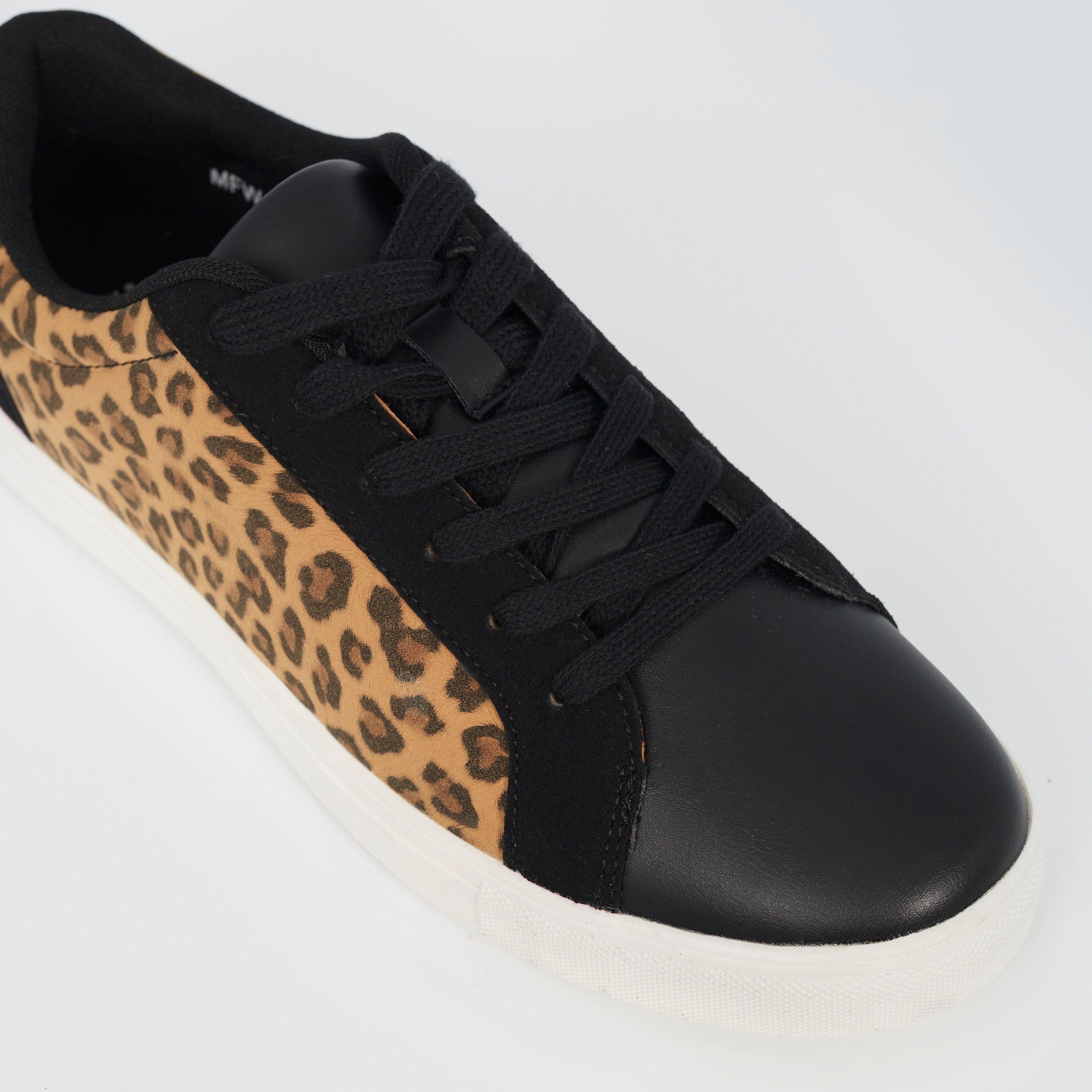 Crna / Leopard - Brave Soul - Mens Leopard Print Trainers - 3