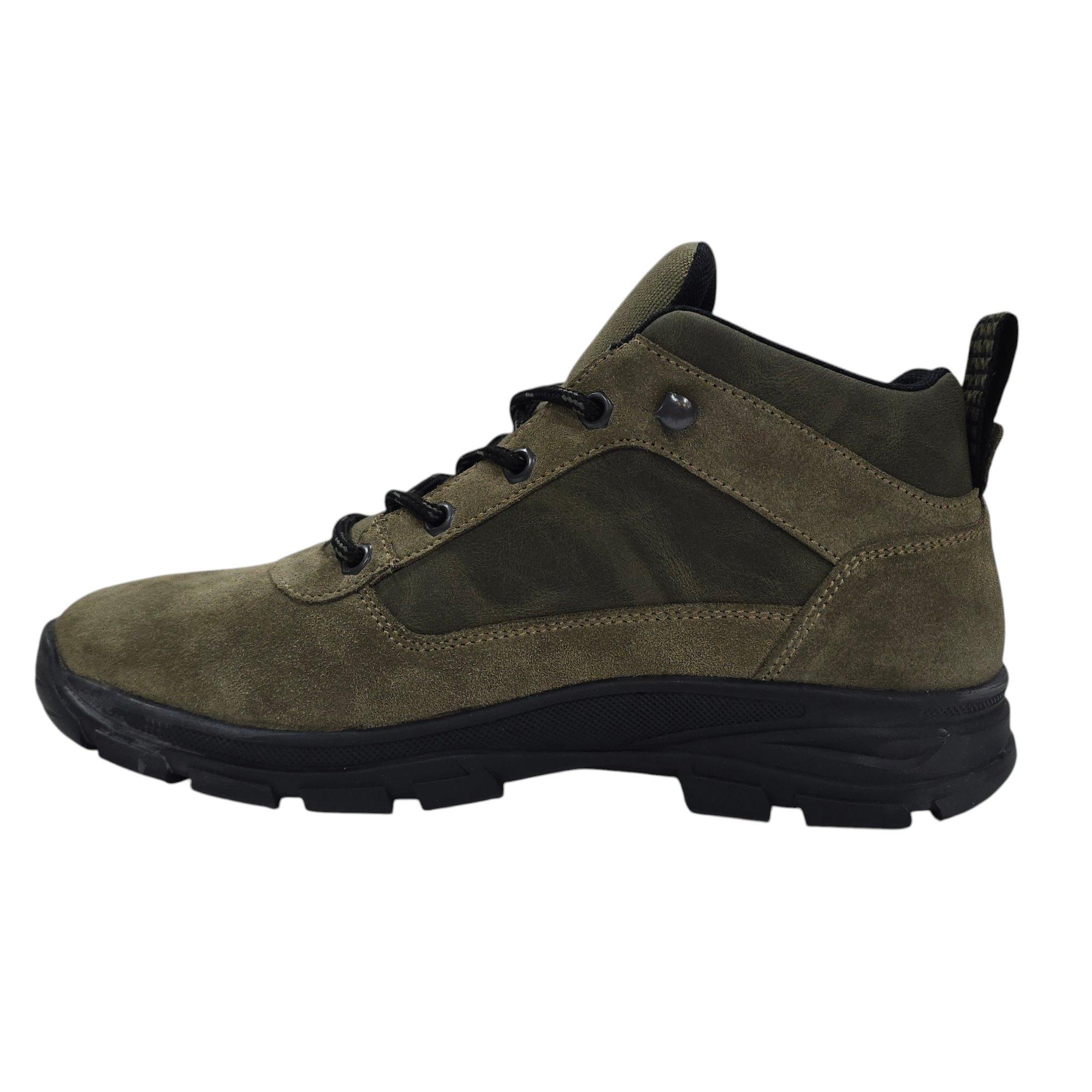 Grün - Firetrap - Men's Delia Premium Leather Ankle Lace Up Hiker Rugged Boots - 2