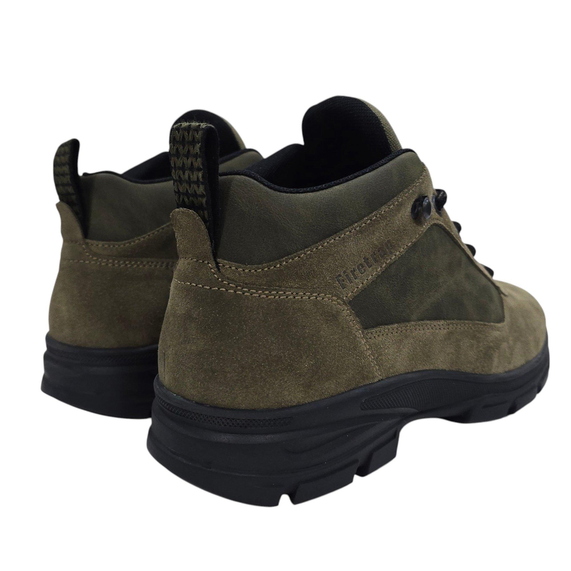 Grün - Firetrap - Men's Delia Premium Leather Ankle Lace Up Hiker Rugged Boots - 4