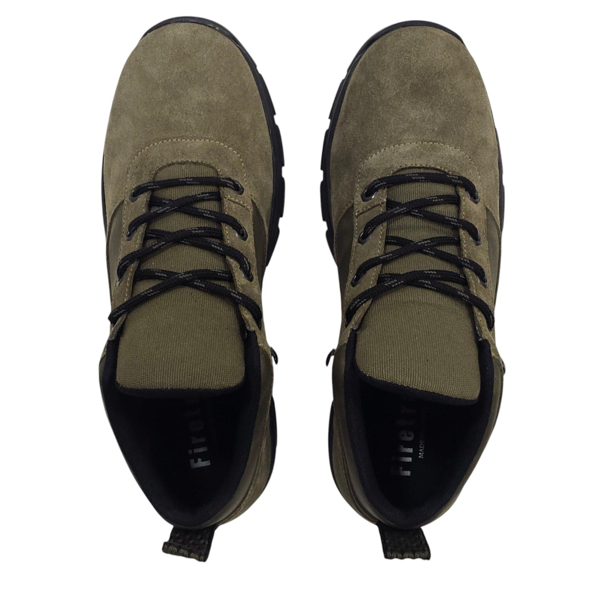 Grün - Firetrap - Men's Delia Premium Leather Ankle Lace Up Hiker Rugged Boots - 5