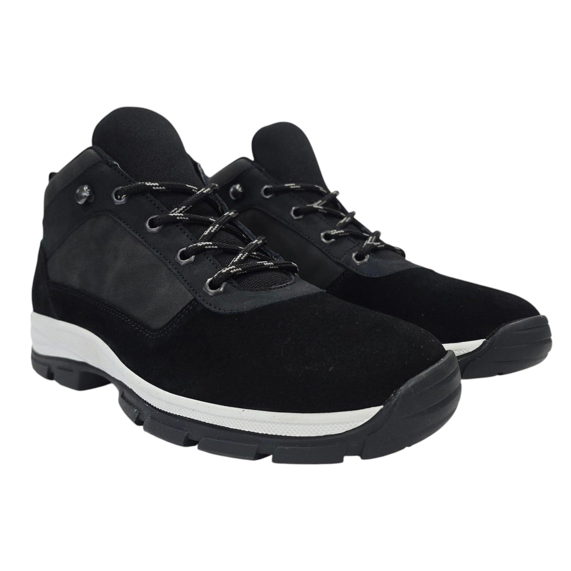 Black/White - Firetrap - Men's Delia Premium Leather Ankle Lace Up Hiker Rugged Boots - 3