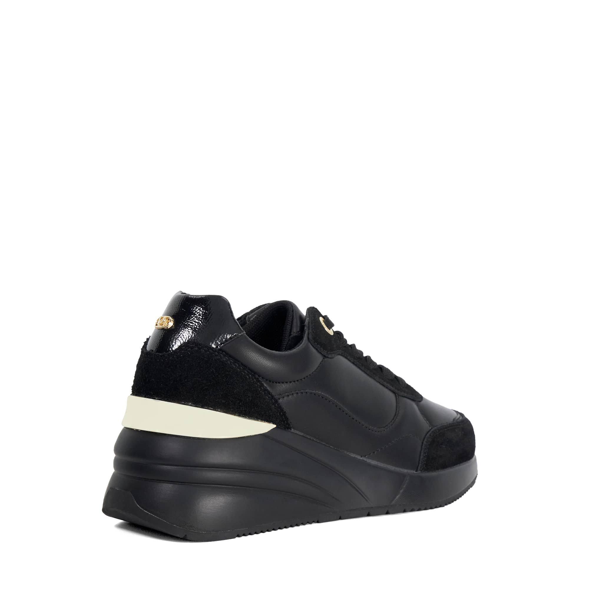Black Synthetic - Dune London - Women's Elatie Wedge Trainers - 3