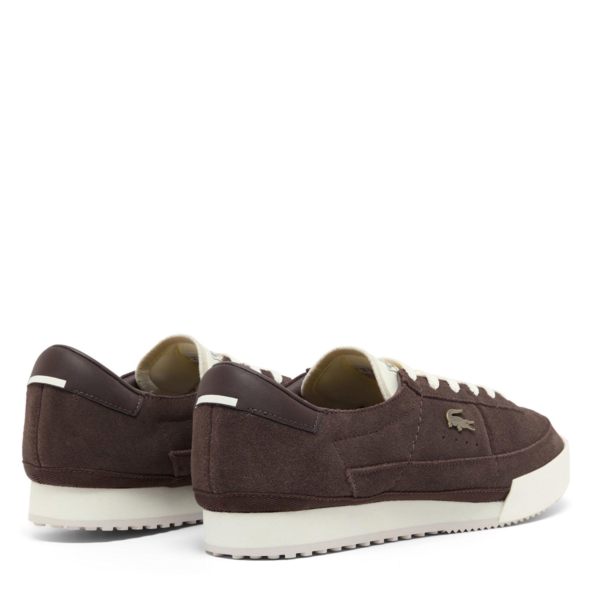 DK BRW/OFF WHT - Lacoste - Mens Aura Suede Sneakers - 3