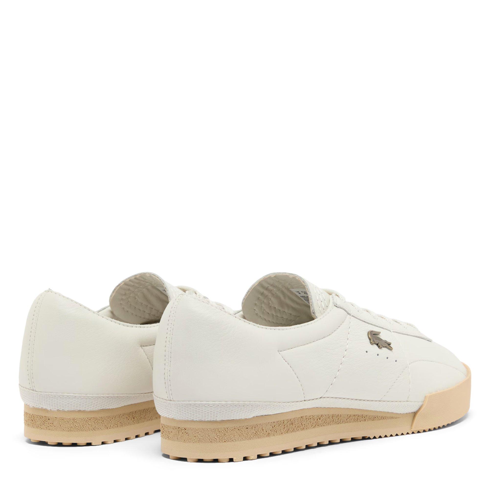 OFF WHT/LT BRW - Lacoste - Mens Aura Leather Sneakers - 3