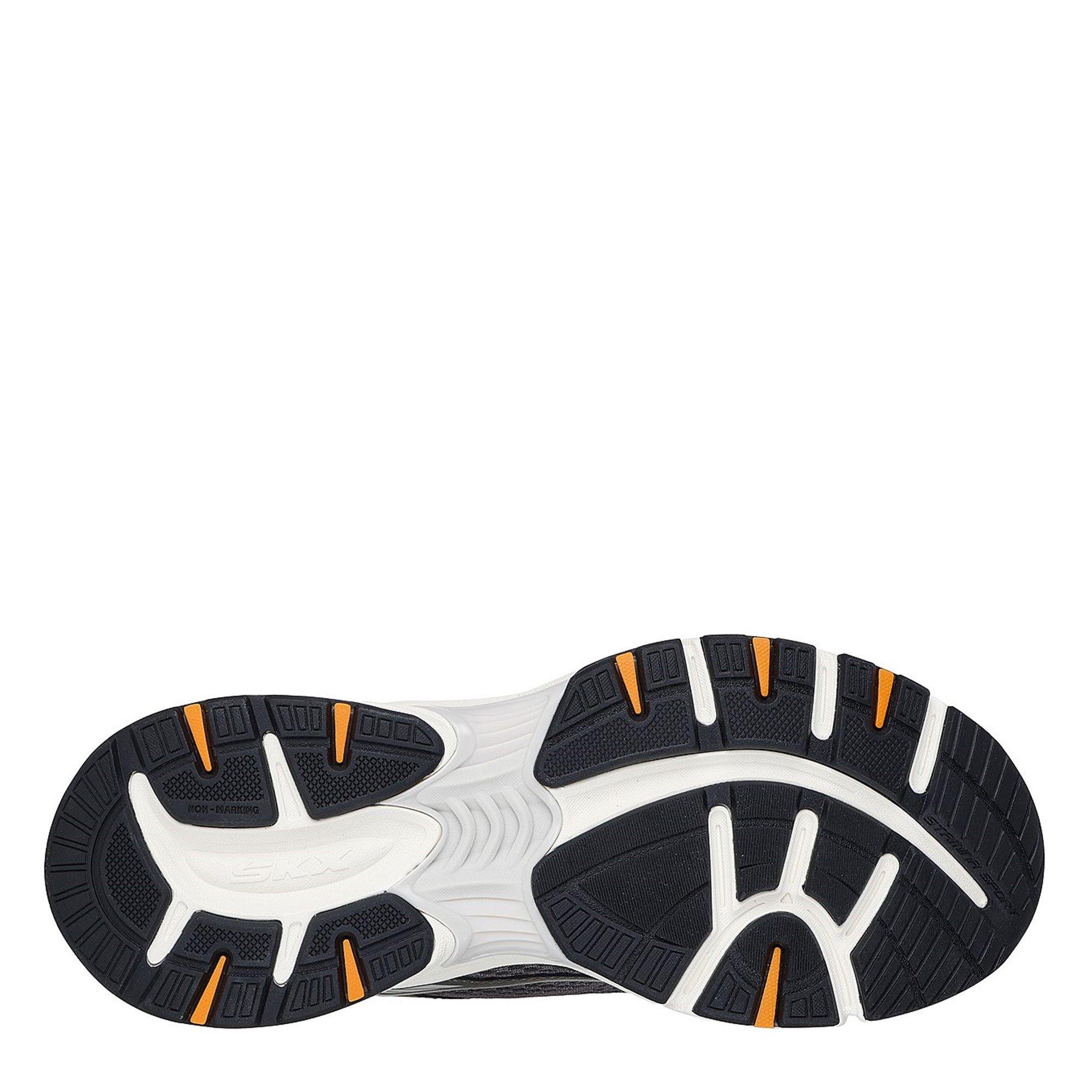 Grey/Orange - Skechers - Slip-Ins Metallic Overlay Mesh Snea Slip On Runners Mens - 4