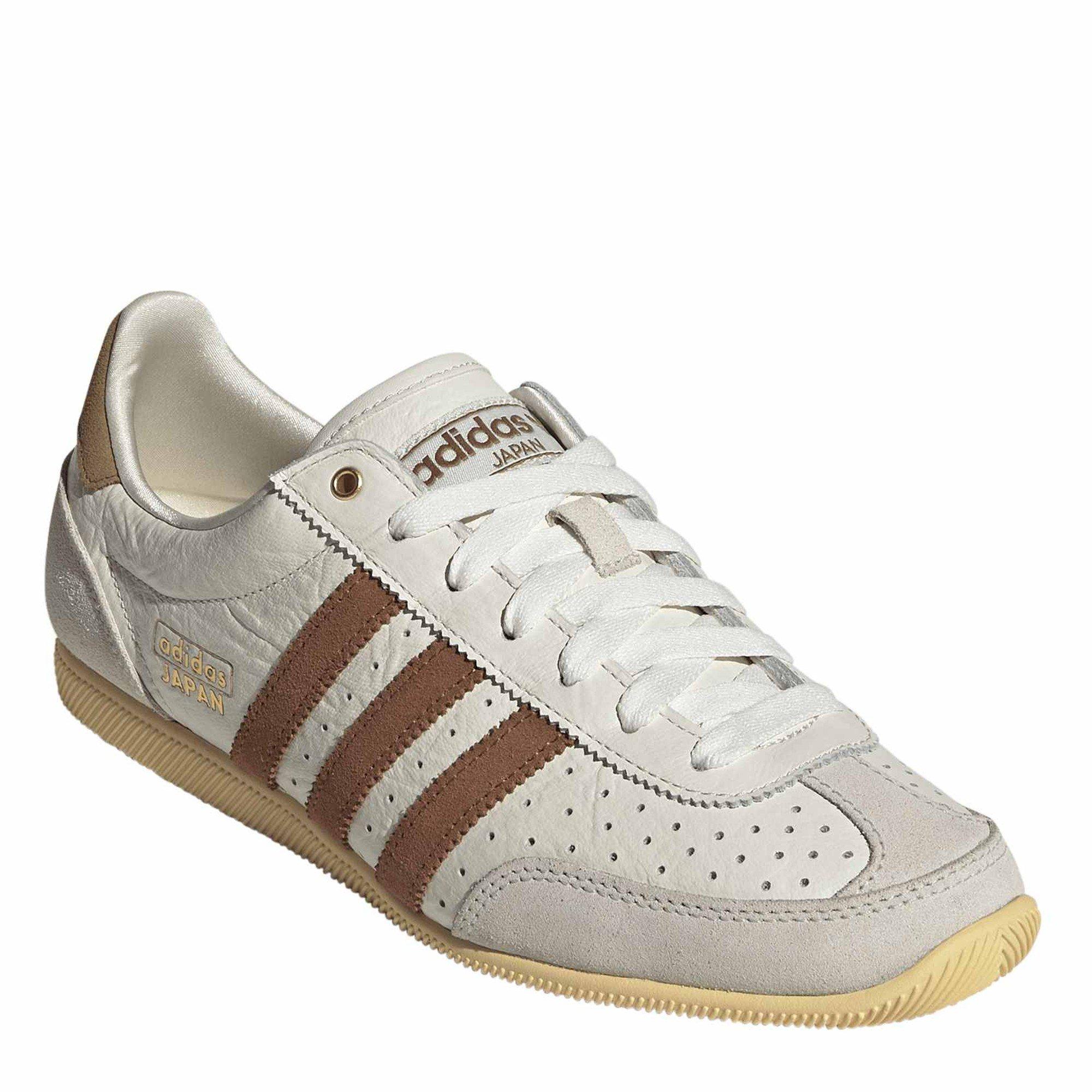 White Brown - adidas Originals - Women's Japan Leather Low-Top Trainers - 3