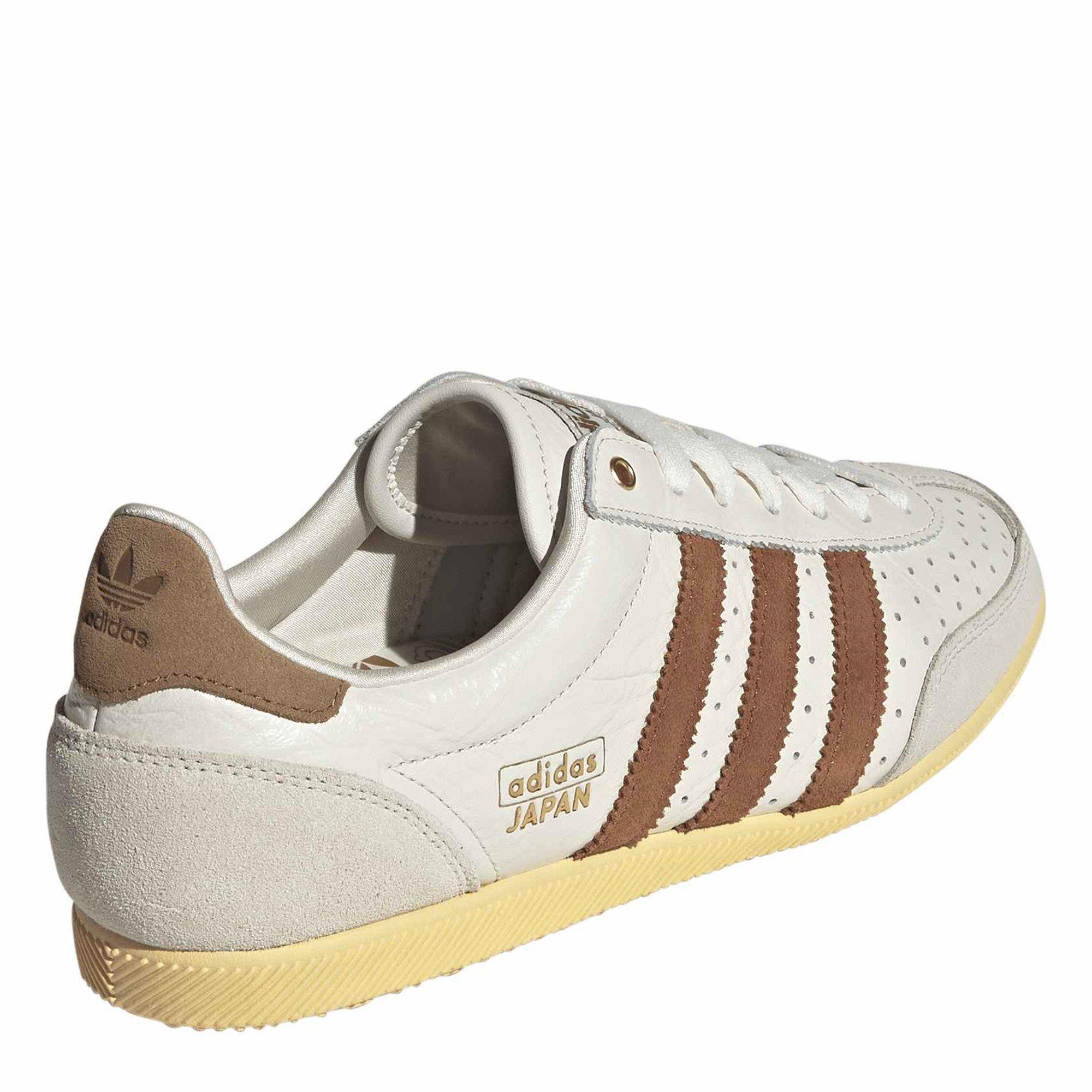 White Brown - adidas Originals - Women's Japan Leather Low-Top Trainers - 4