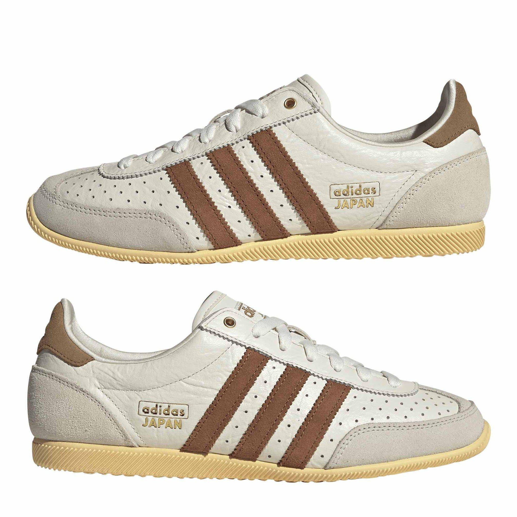 White Brown - adidas Originals - Women's Japan Leather Low-Top Trainers - 9