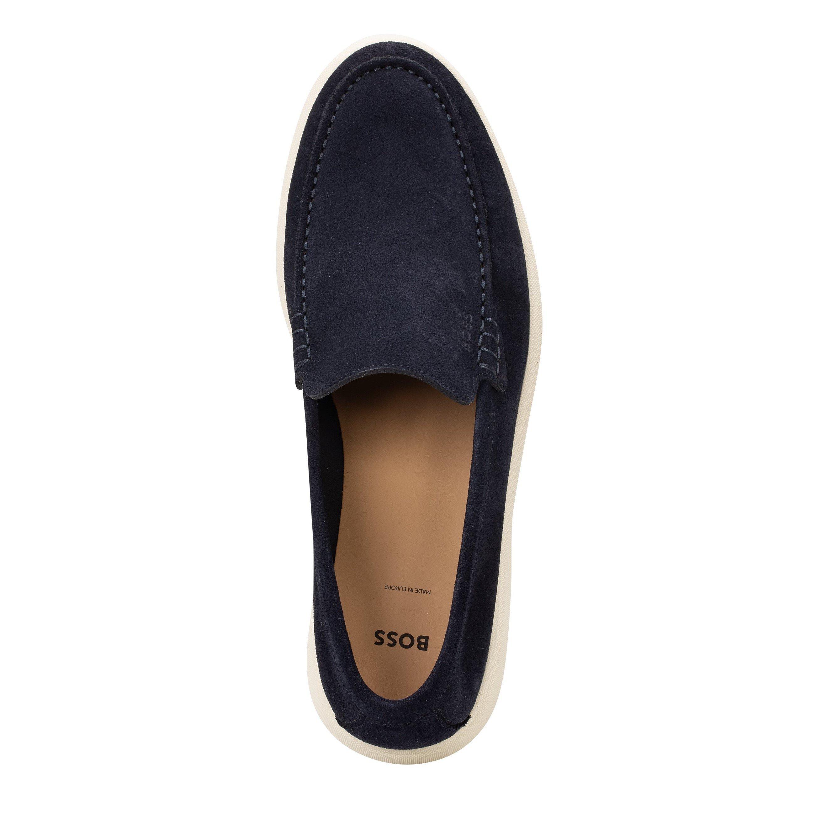 Dark Blue 402 - Boss - Mens BOSS BLACK Loafers with Iconic Logo Detail (Sienne) - 4