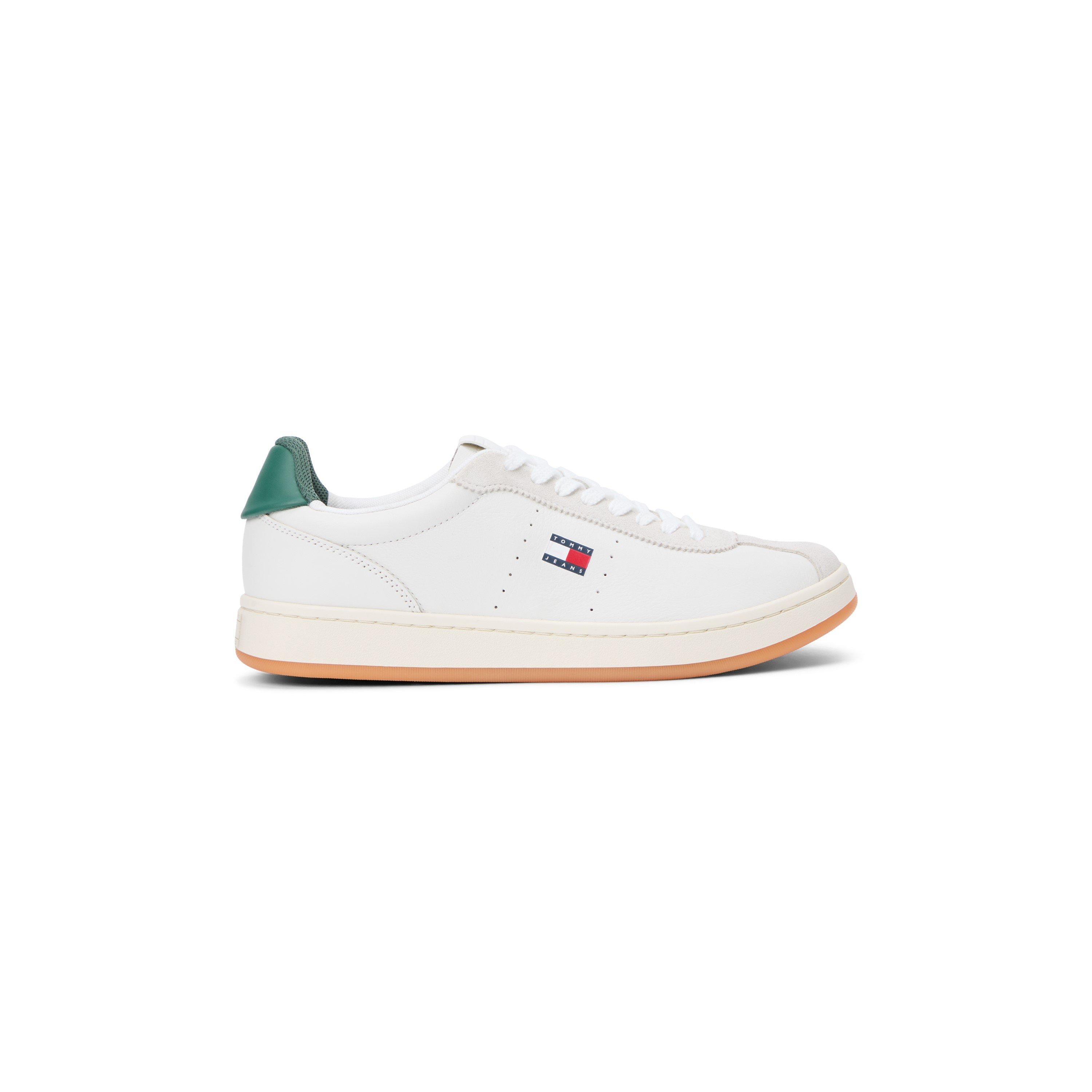 Ecru/Shdw Pine - Tommy Jeans - Men's Court Trainers - 1
