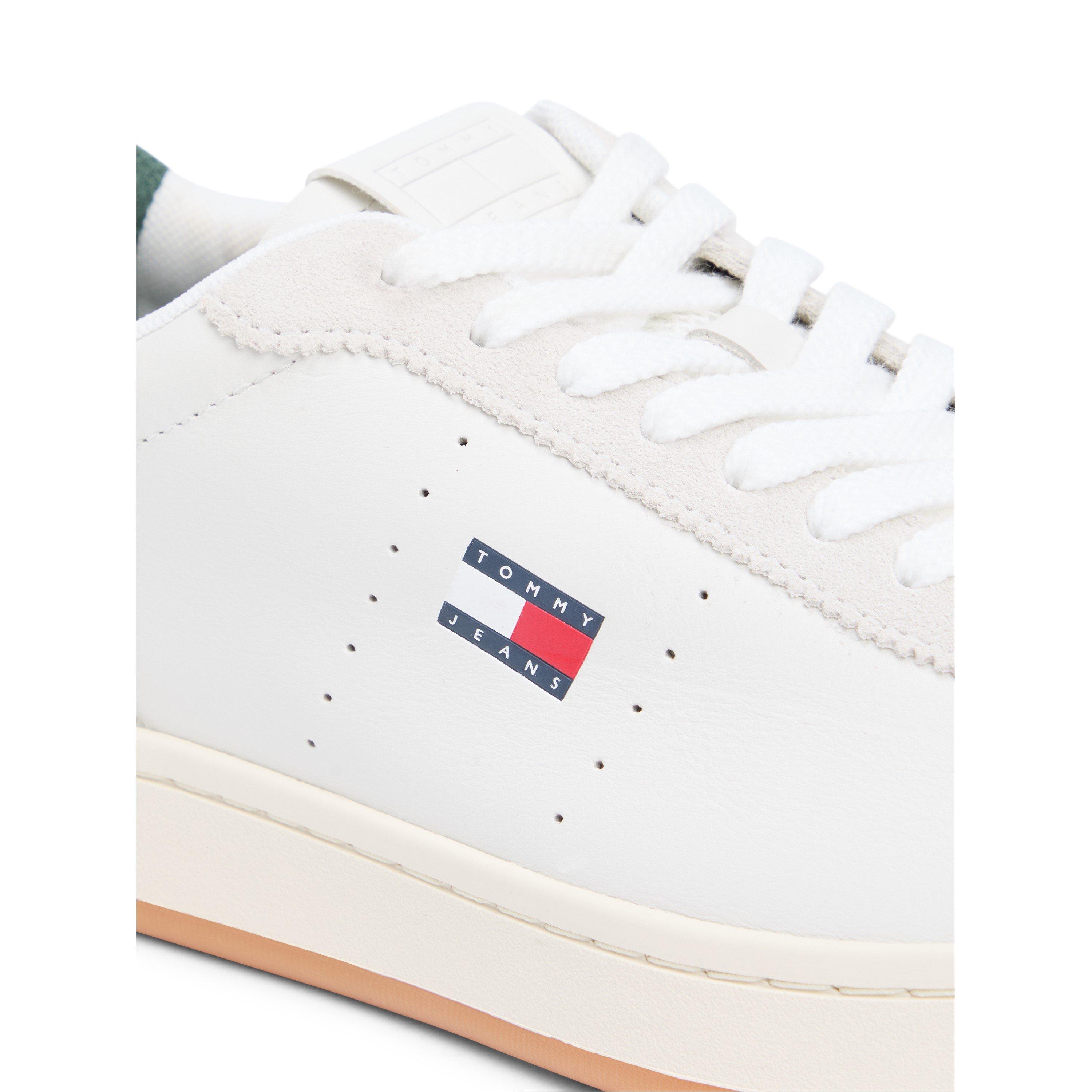 Ecru/Shdw Pine - Tommy Jeans - Men's Court Trainers - 5