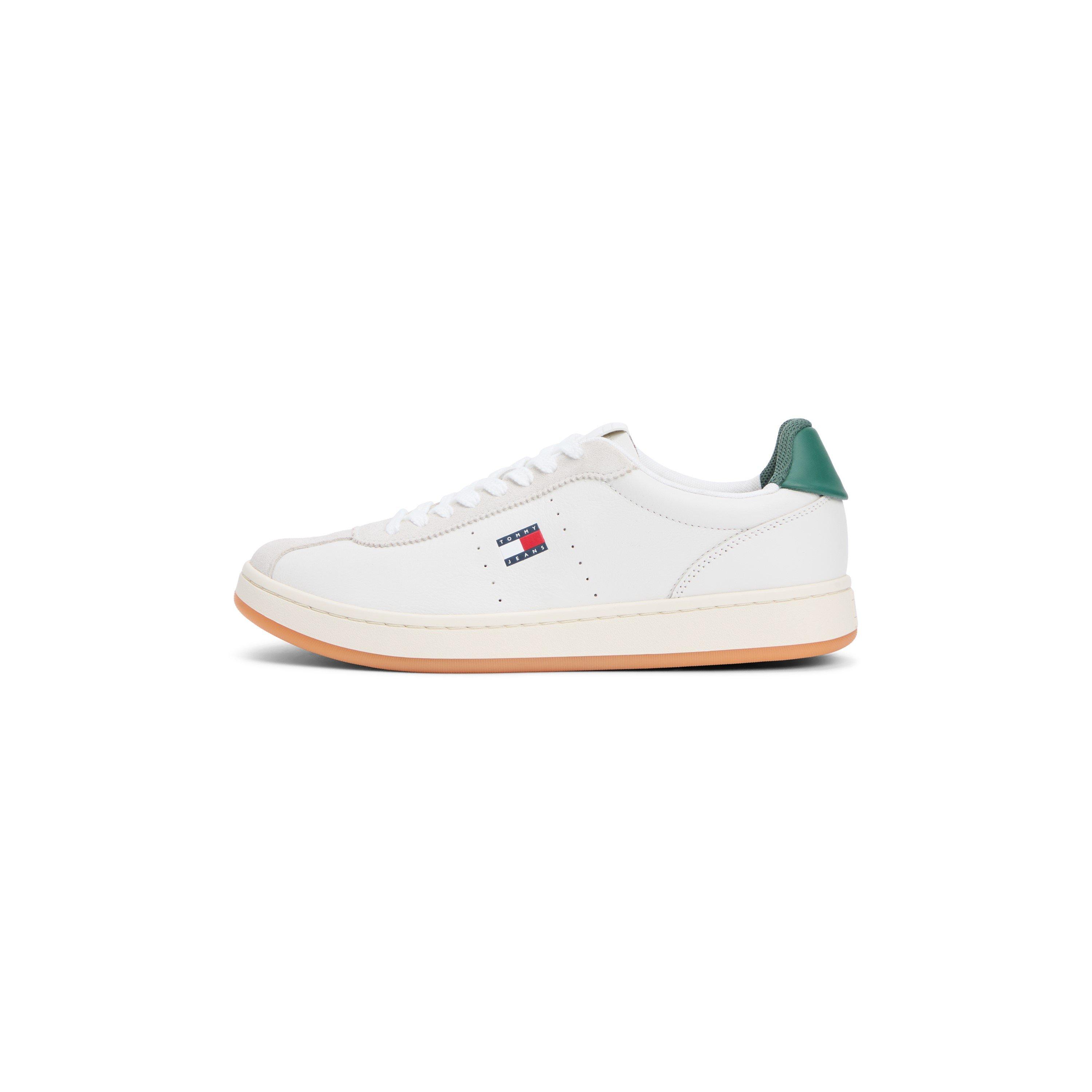 Ecru/Shdw Pine - Tommy Jeans - Men's Court Trainers - 6