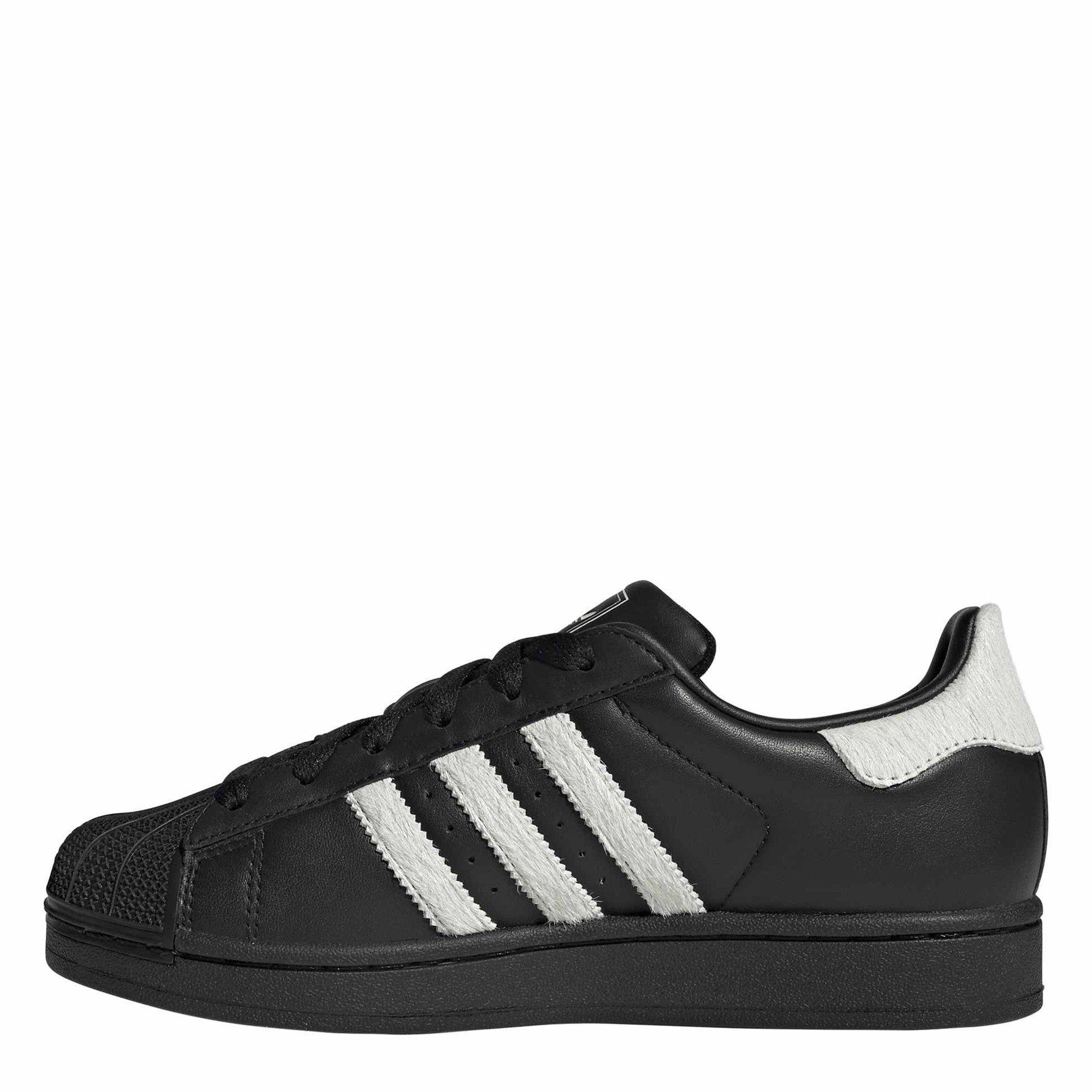 Cblack/Owhite - adidas Originals - Women's Superstar II Leather Low-Top Trainers - 2