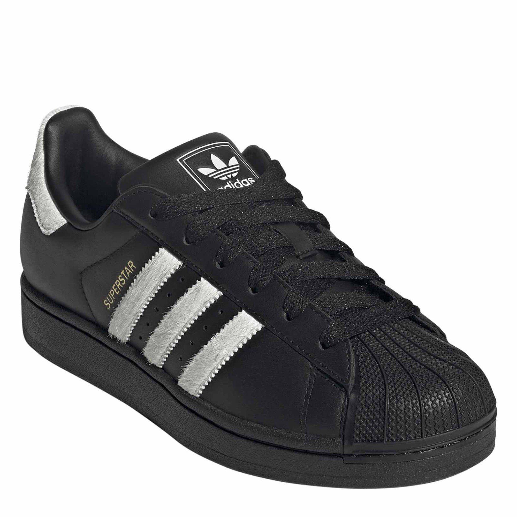 Cblack/Owhite - adidas Originals - Women's Superstar II Leather Low-Top Trainers - 3
