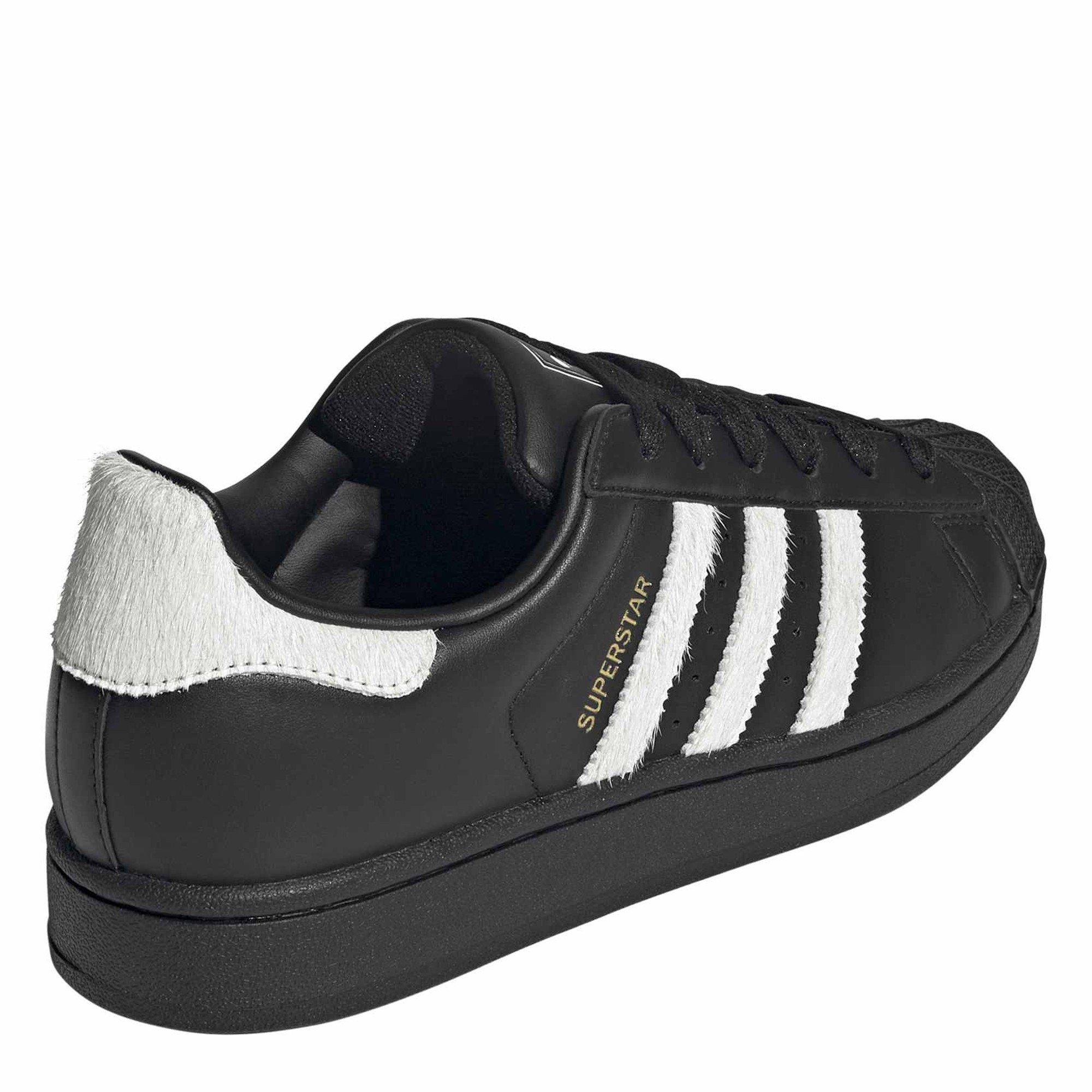 Cblack/Owhite - adidas Originals - Women's Superstar II Leather Low-Top Trainers - 4