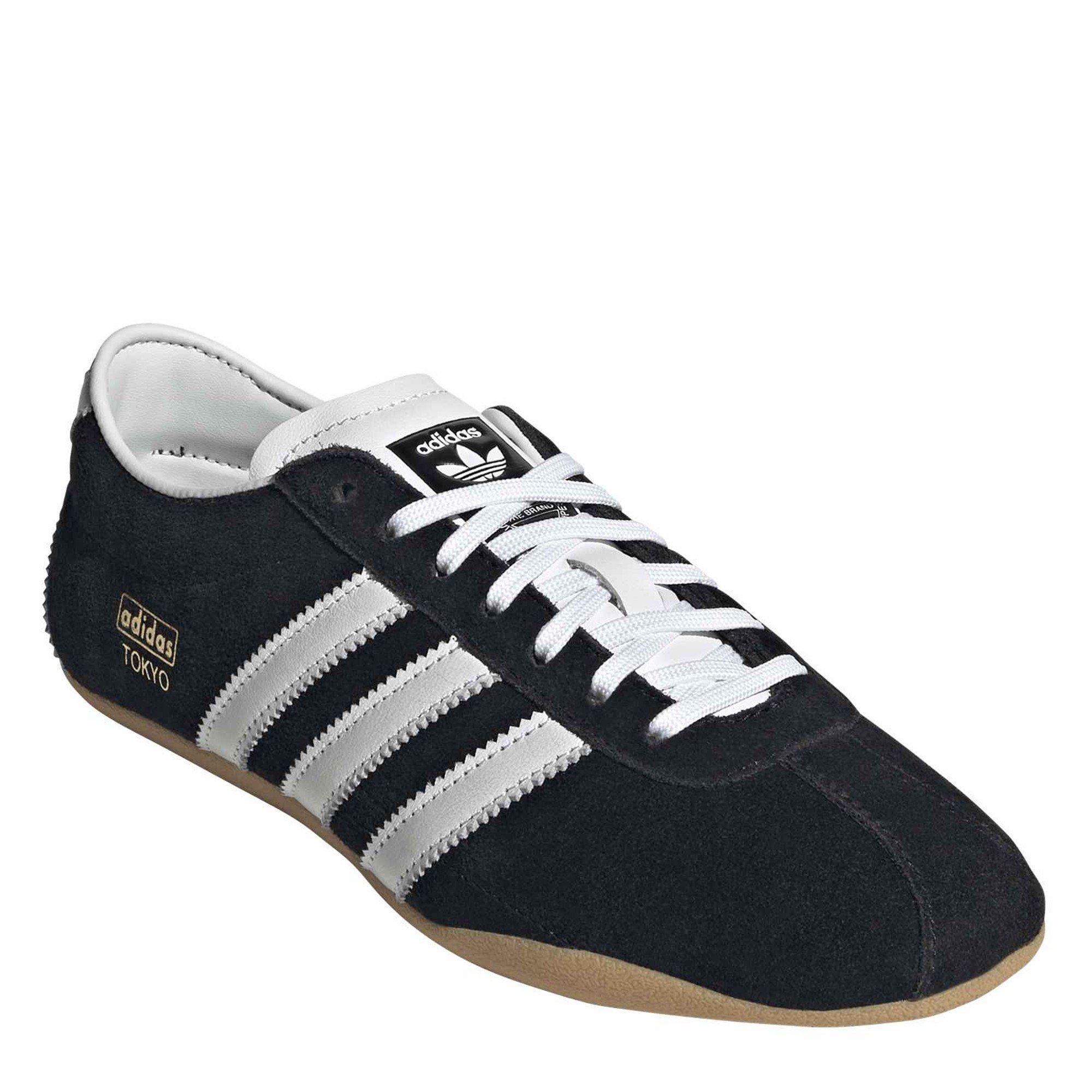 Black White - adidas Originals - Women's Tokyo Suede Low-Top Trainers - 3